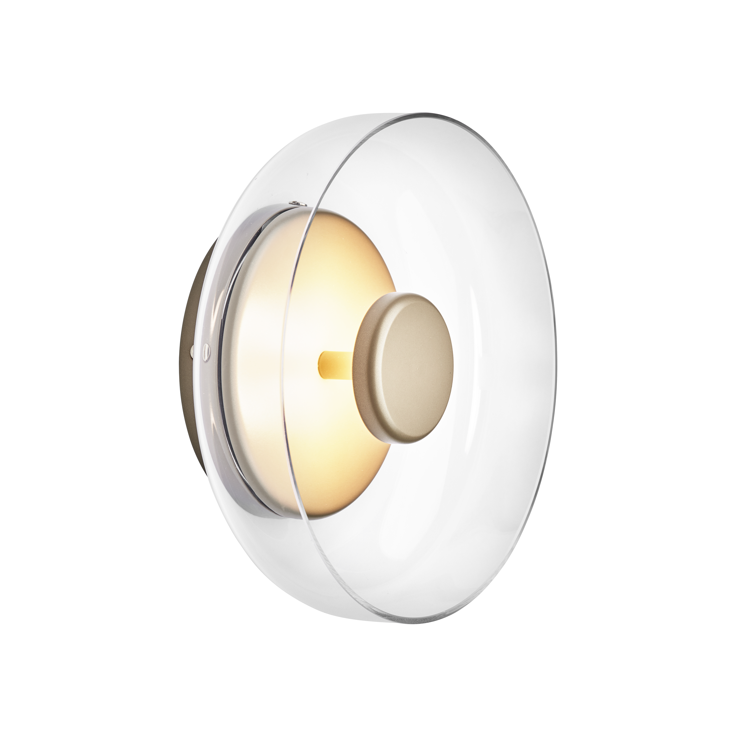 Wandleuchte BLOSSI gold mit transparentem Glas