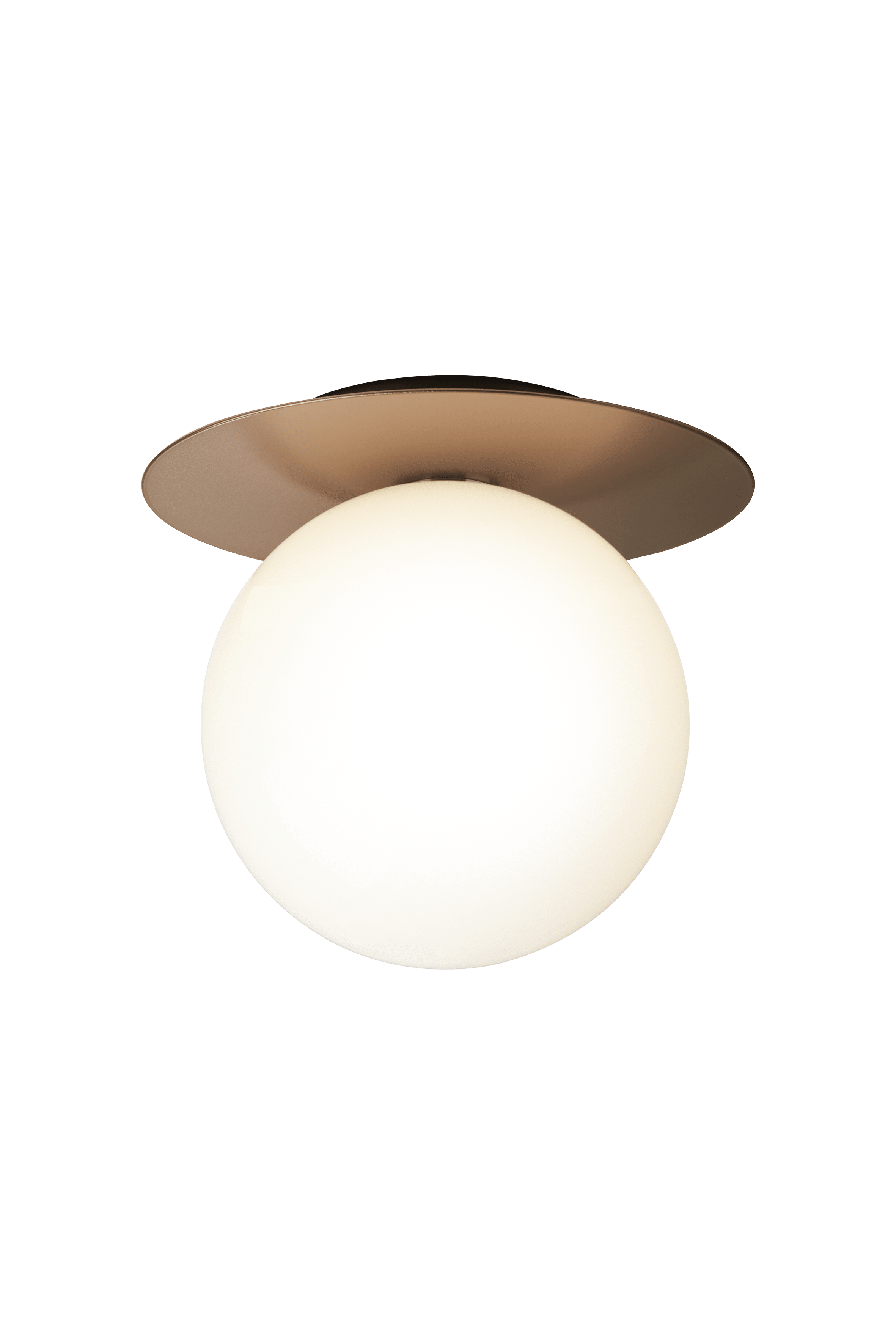 Wandlampe LIILA dunkelbraun mit opalem Glas
