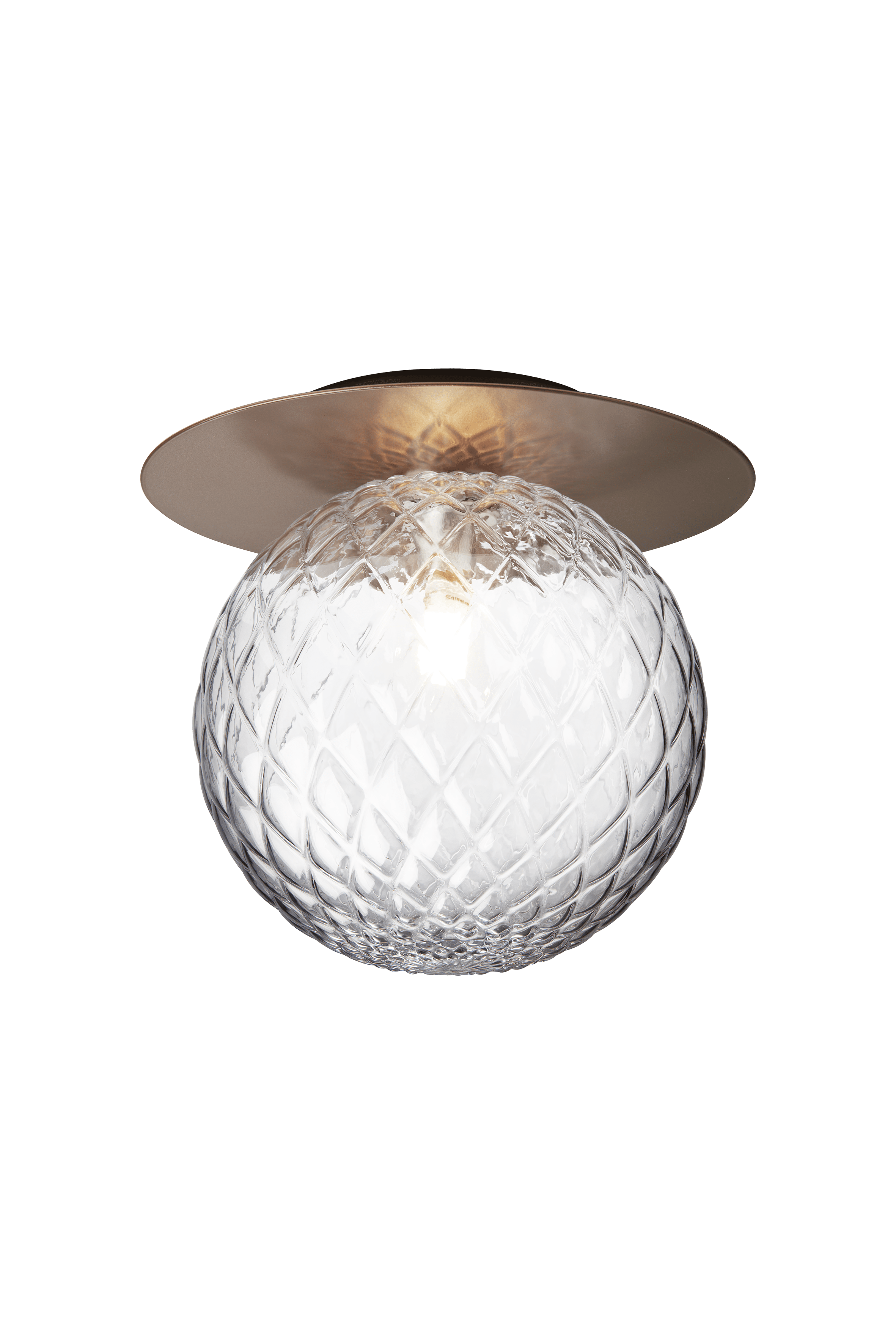 Inbouw wandlamp LIILA donkerbruin met transparant glas