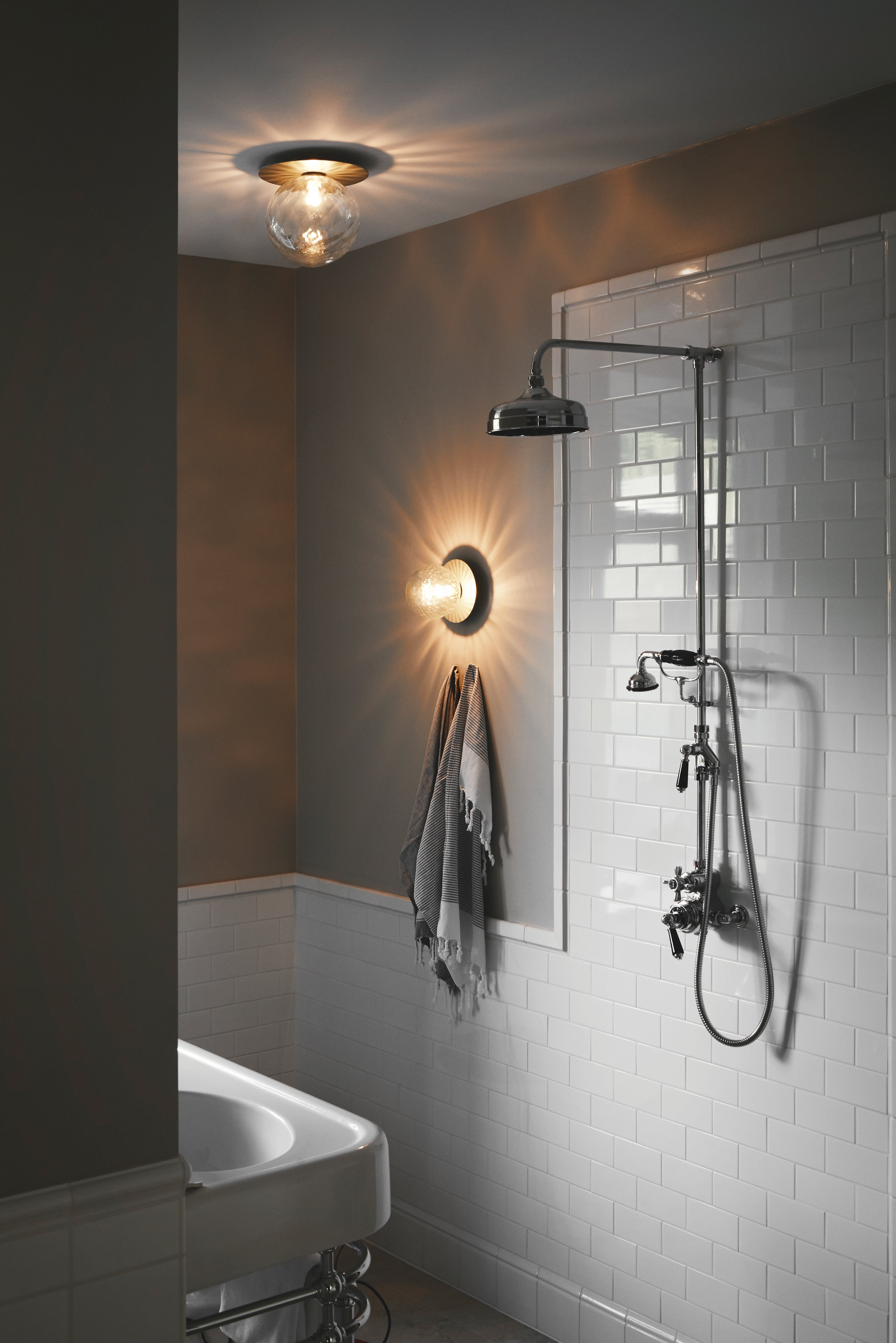 Inbouw wandlamp LIILA zilver met transparant glas