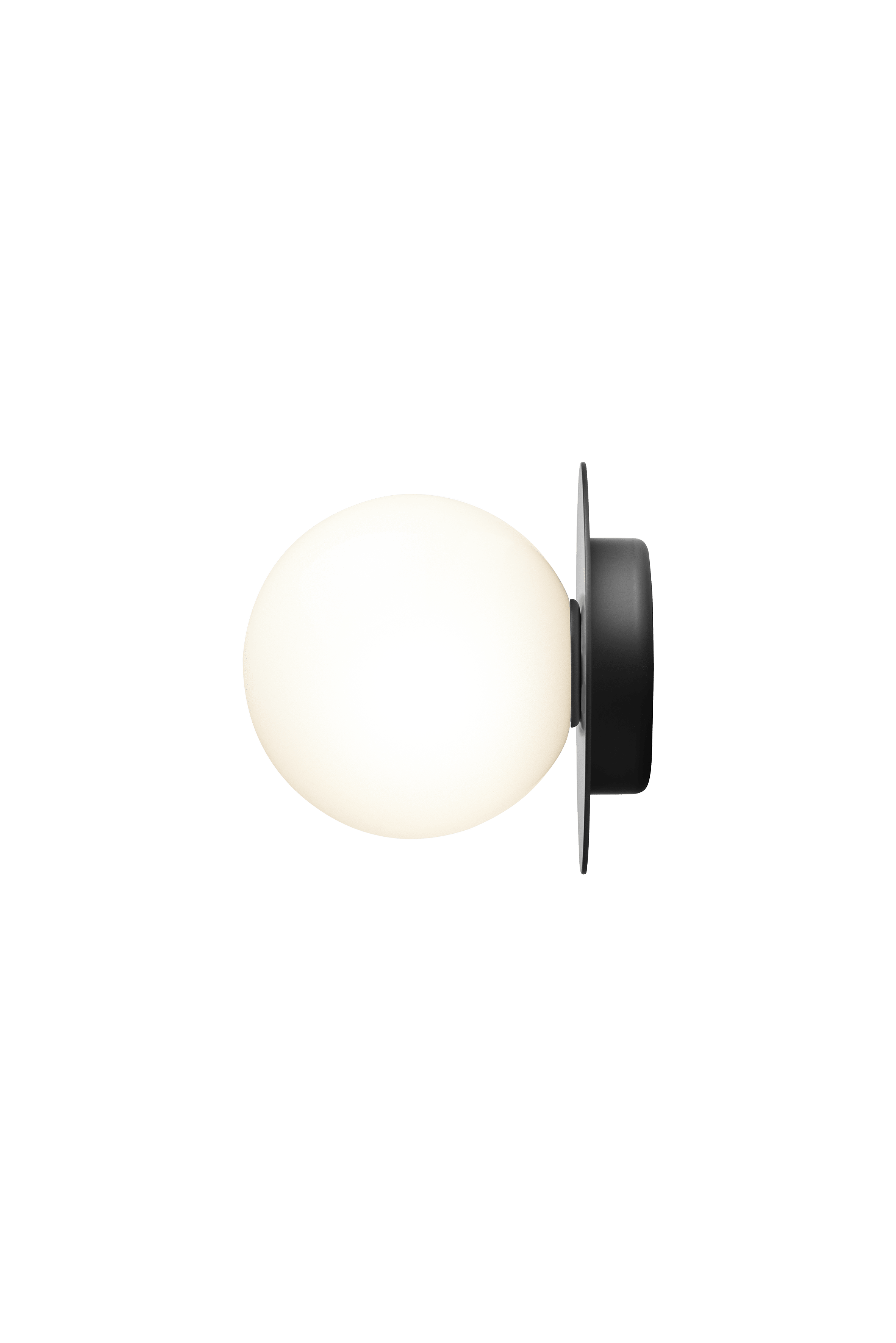 Wandlampe LIILA schwarz mit opalem Glas