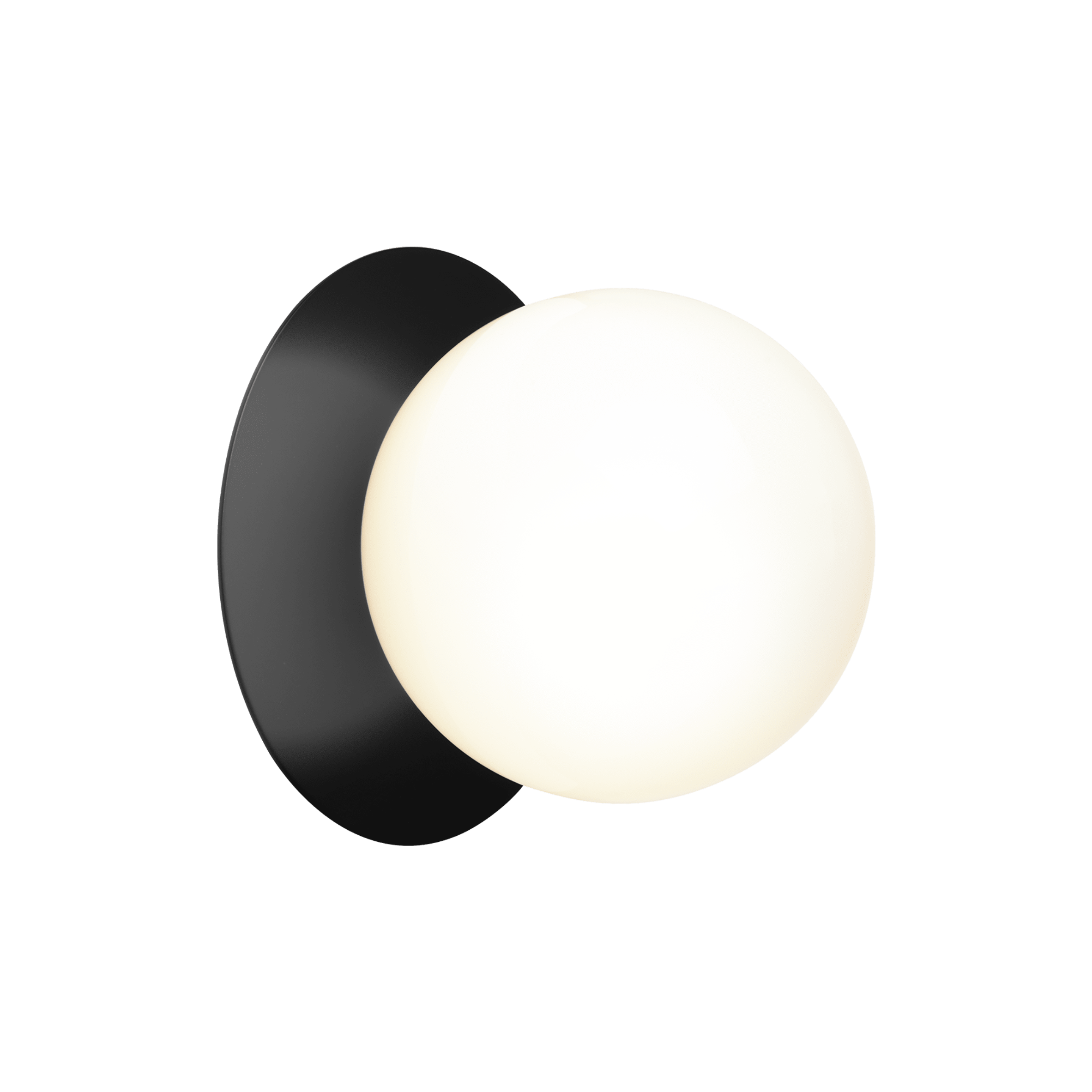 Wandlampe LIILA schwarz mit opalem Glas