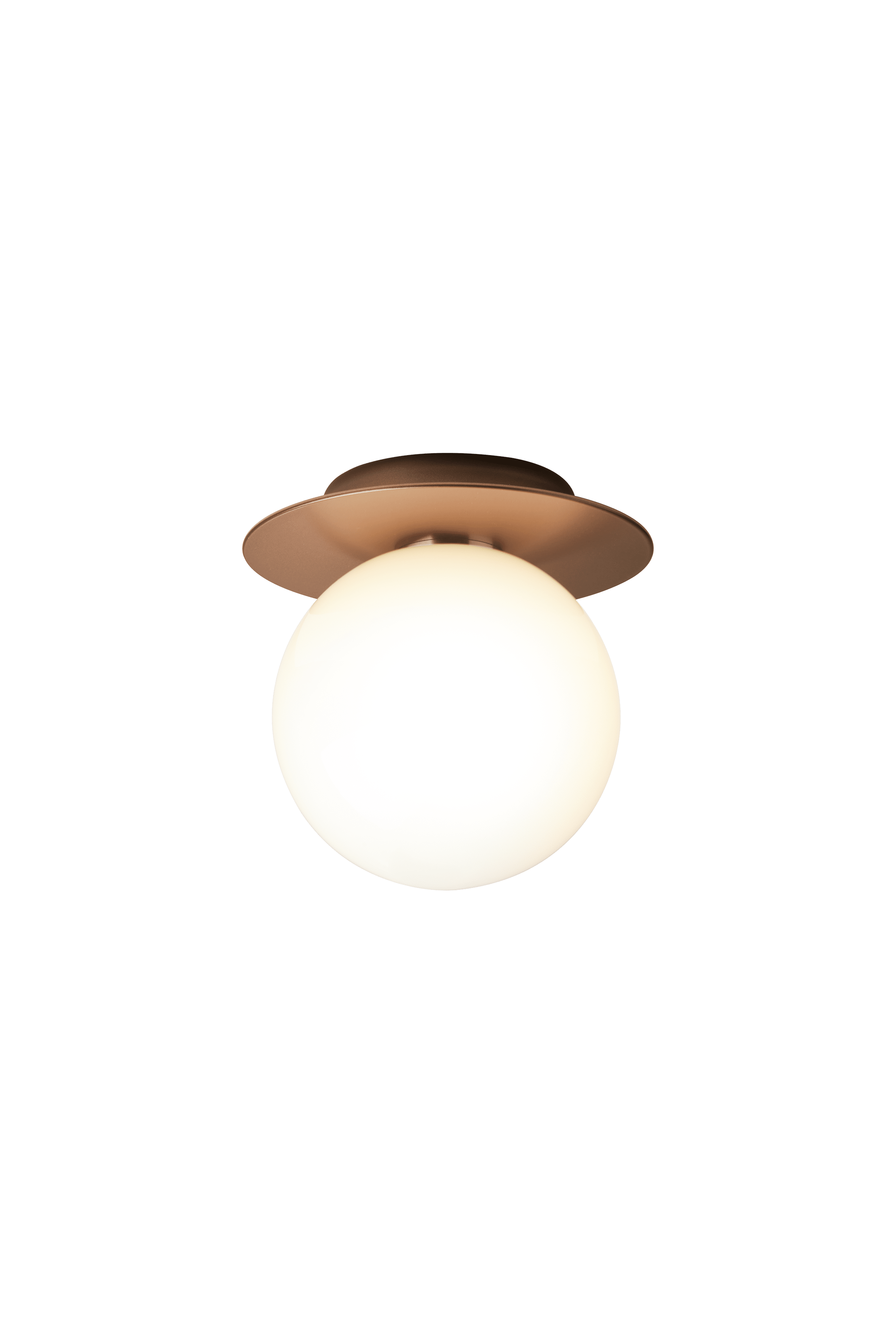 Wandlampe LIILA dunkelbraun mit opalem Glas