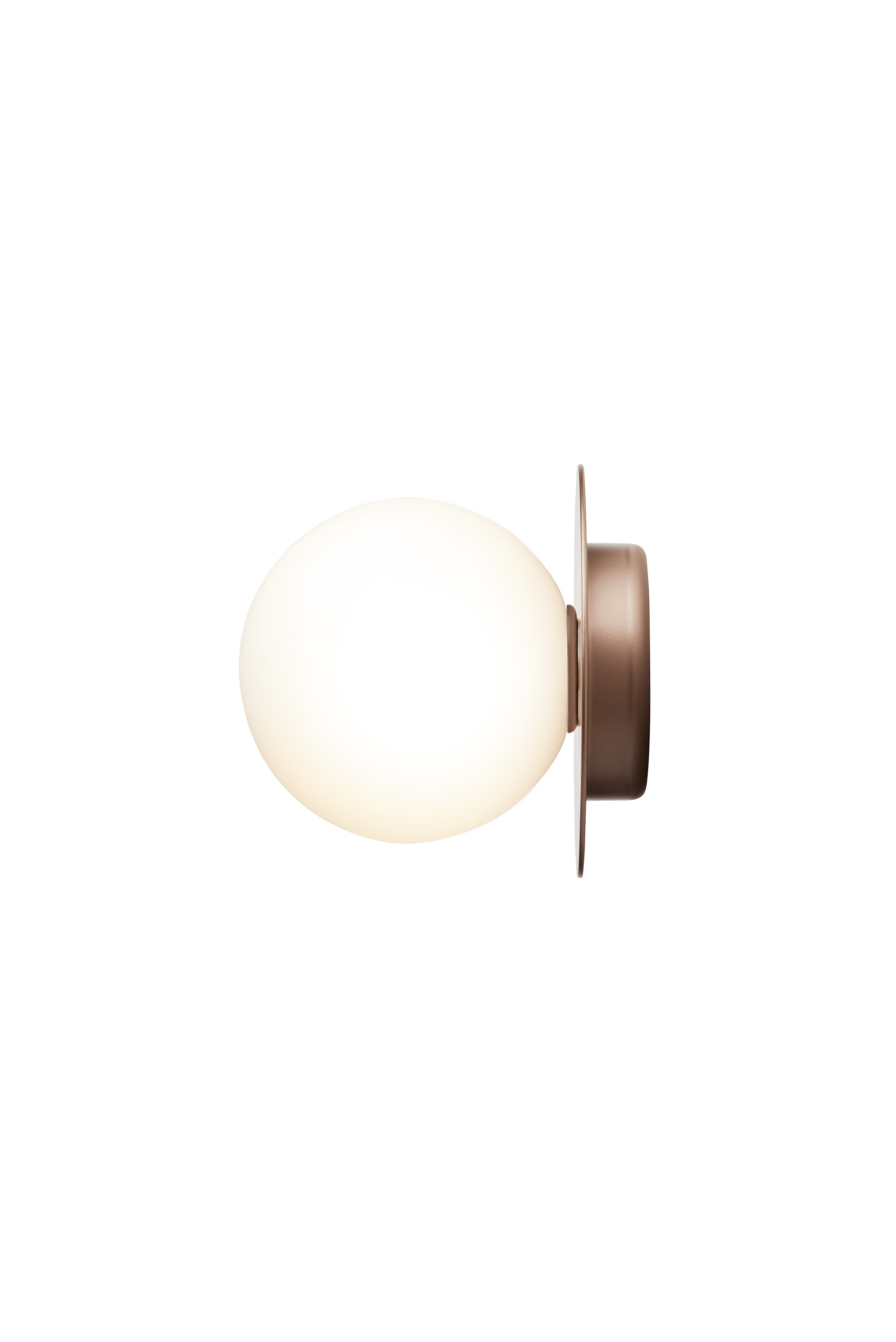Wandlampe LIILA dunkelbraun mit opalem Glas