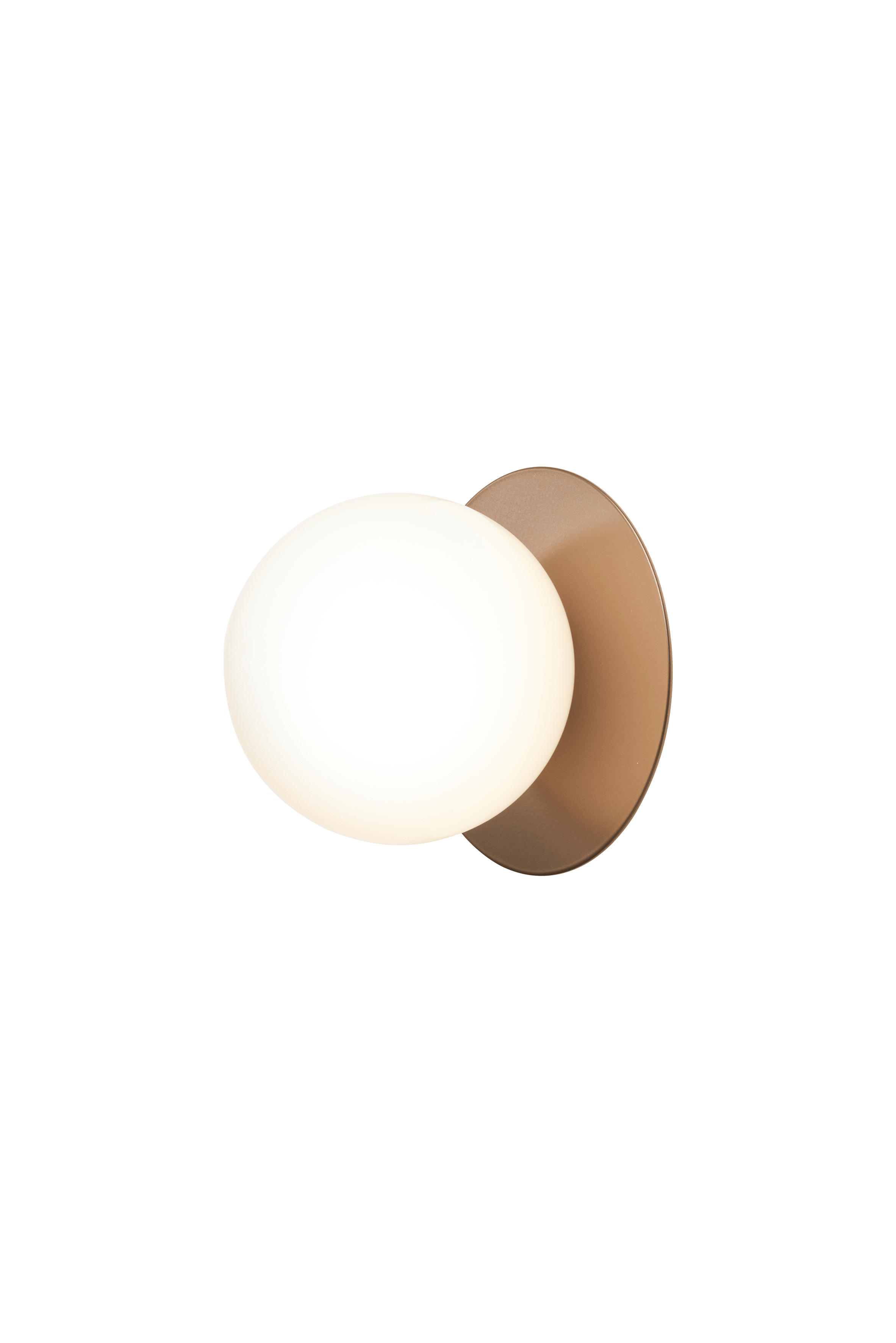 Wandlampe LIILA dunkelbraun mit opalem Glas