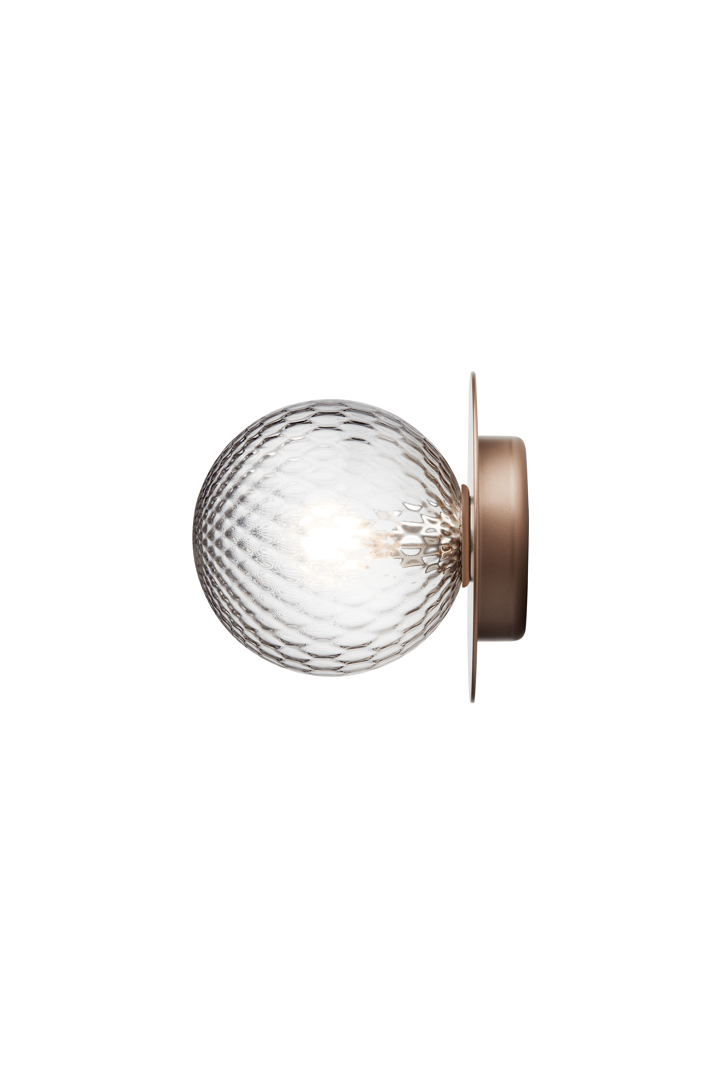 Inbouw wandlamp LIILA donkerbruin met transparant glas