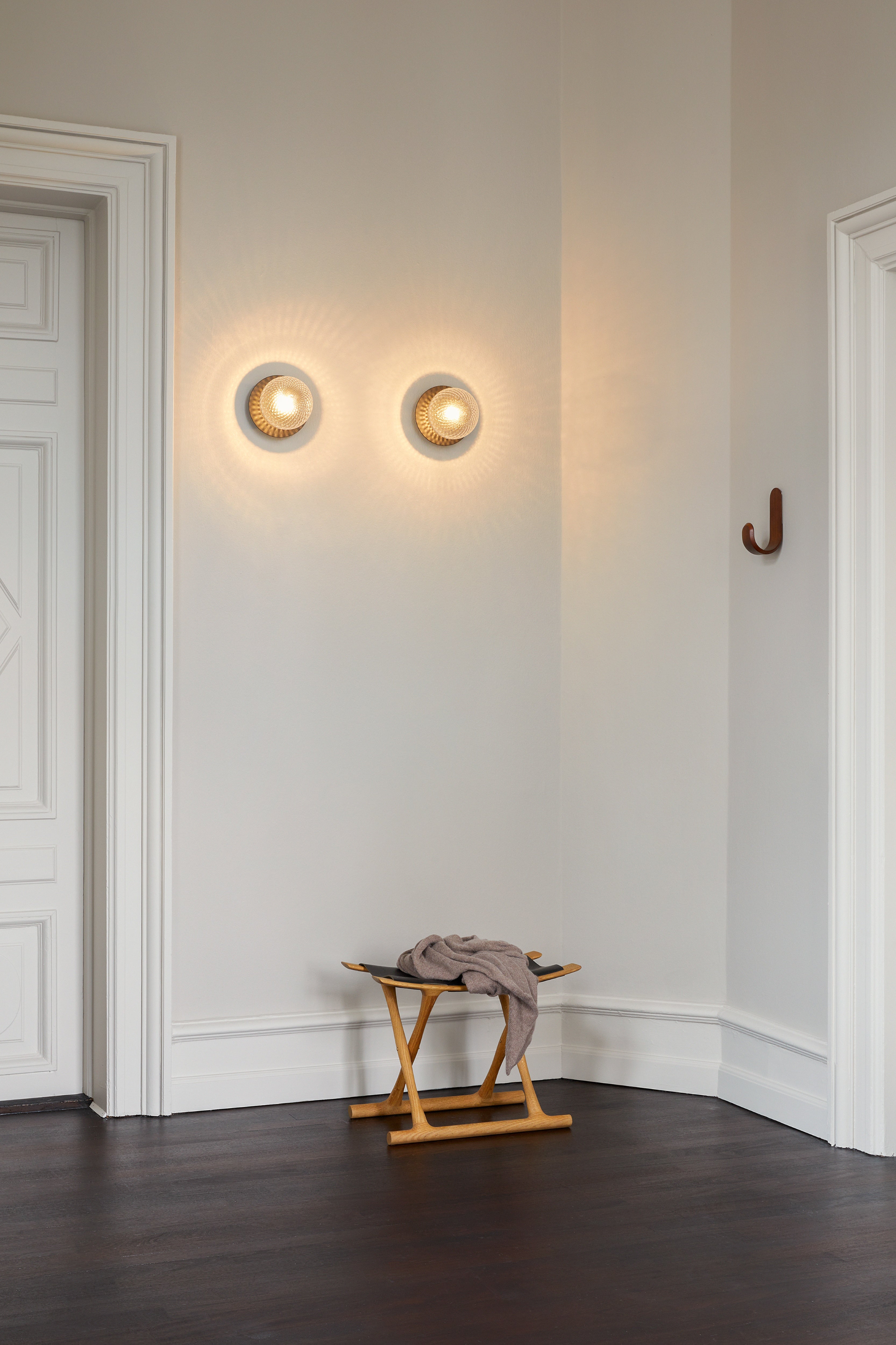 Inbouw wandlamp LIILA donkerbruin met transparant glas
