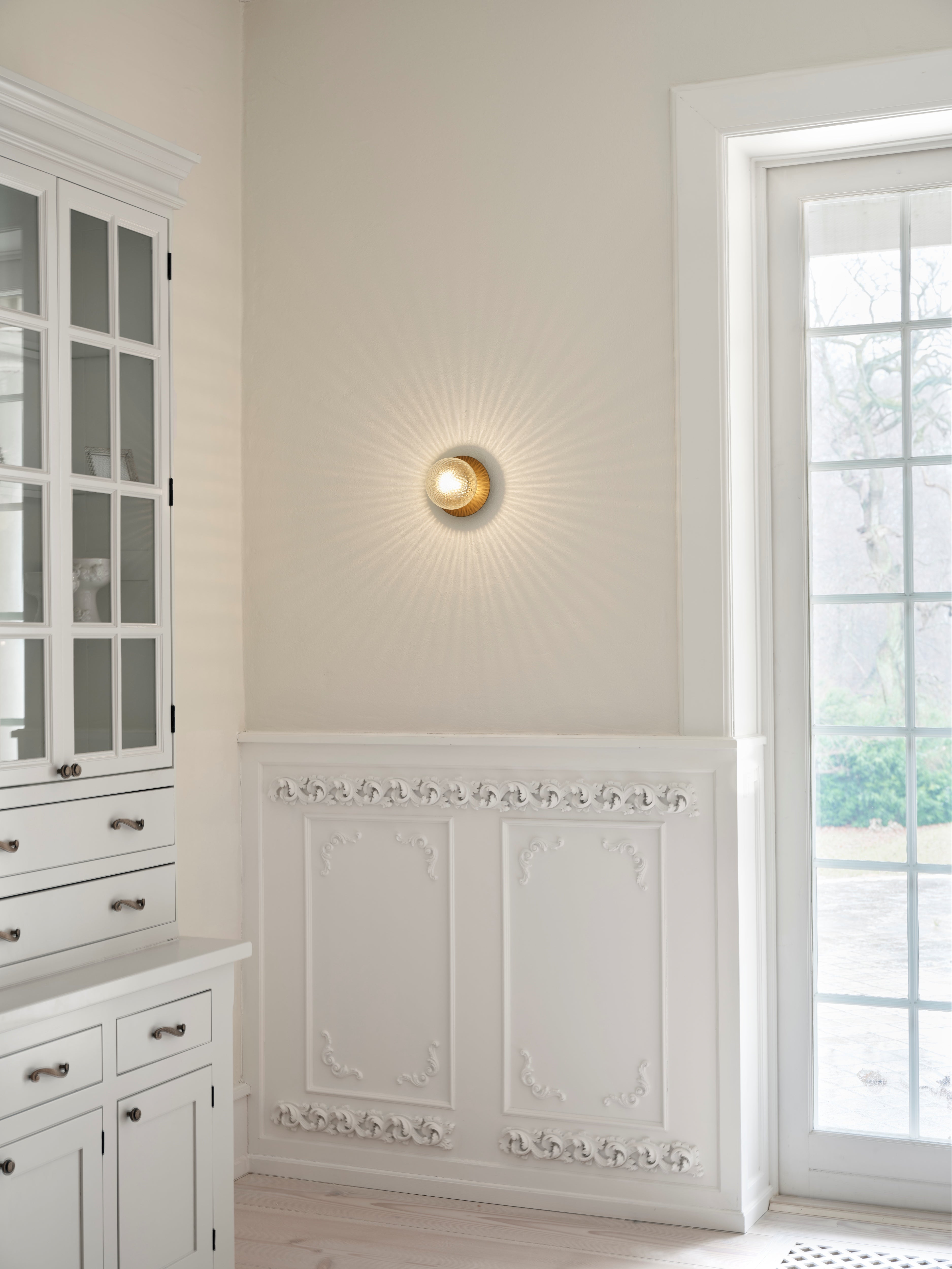 Inbouw wandlamp LIILA donkerbruin met transparant glas