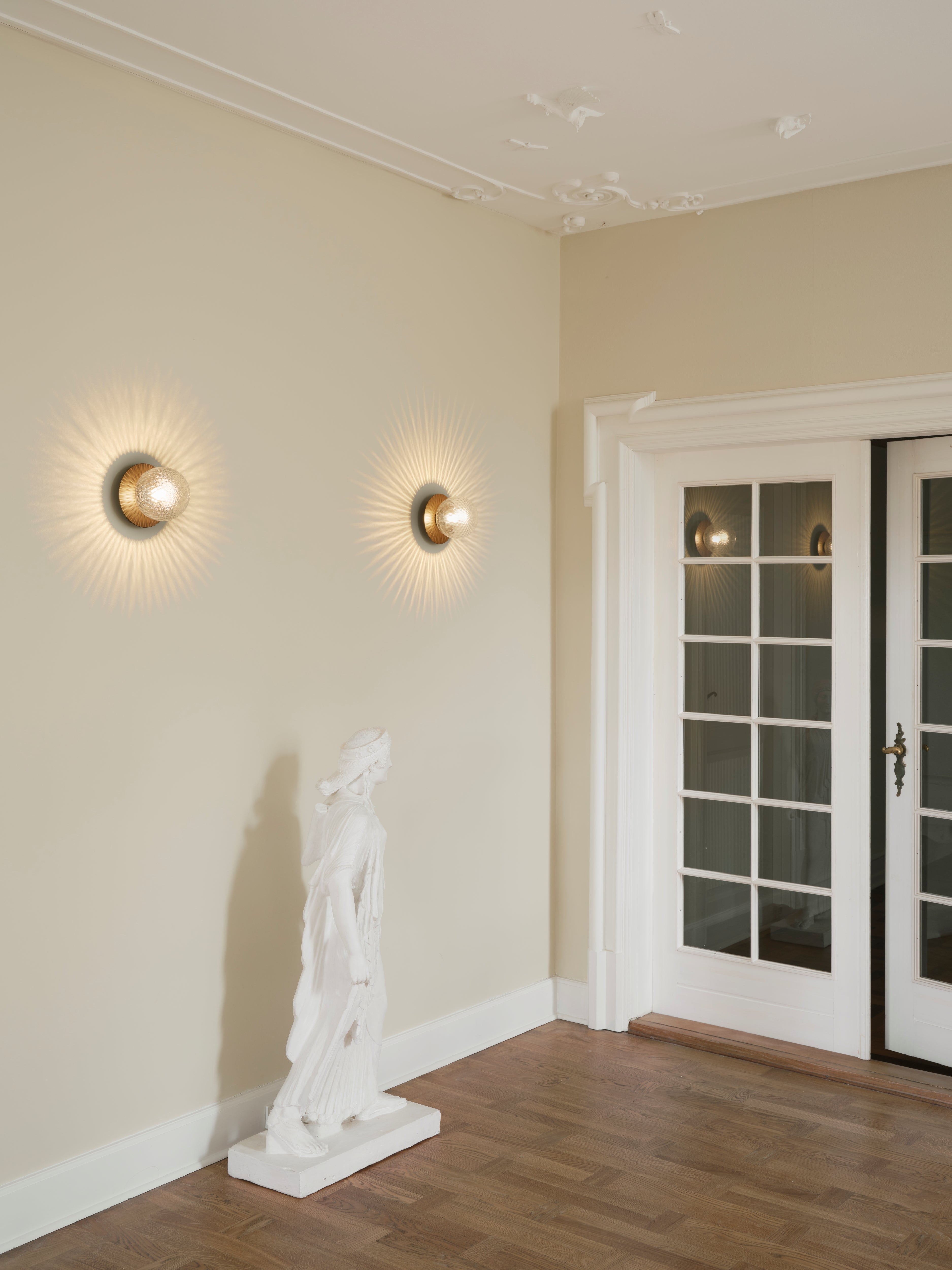 Inbouw wandlamp LIILA donkerbruin met transparant glas