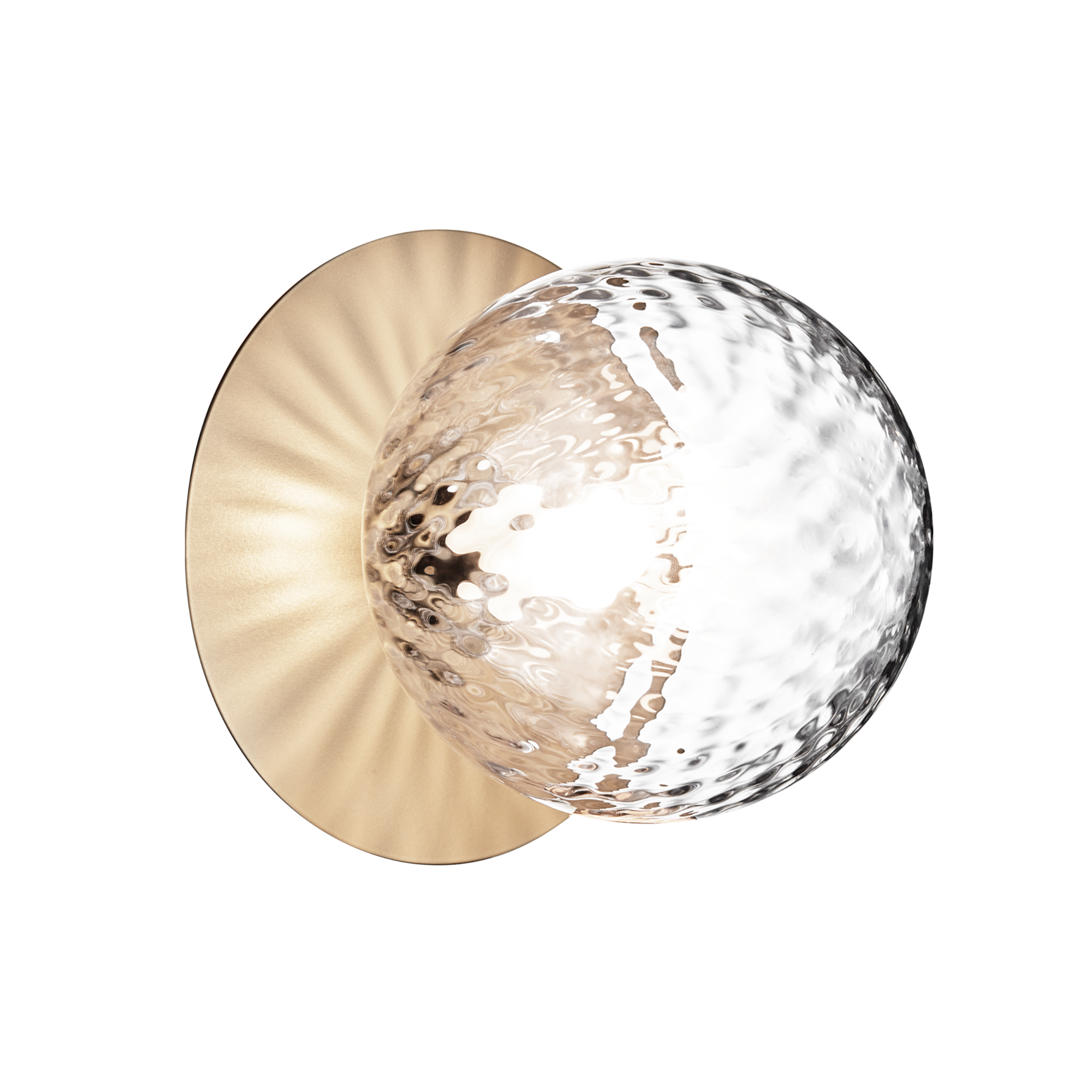 Inbouw wandlamp LIILA goud met transparant glas