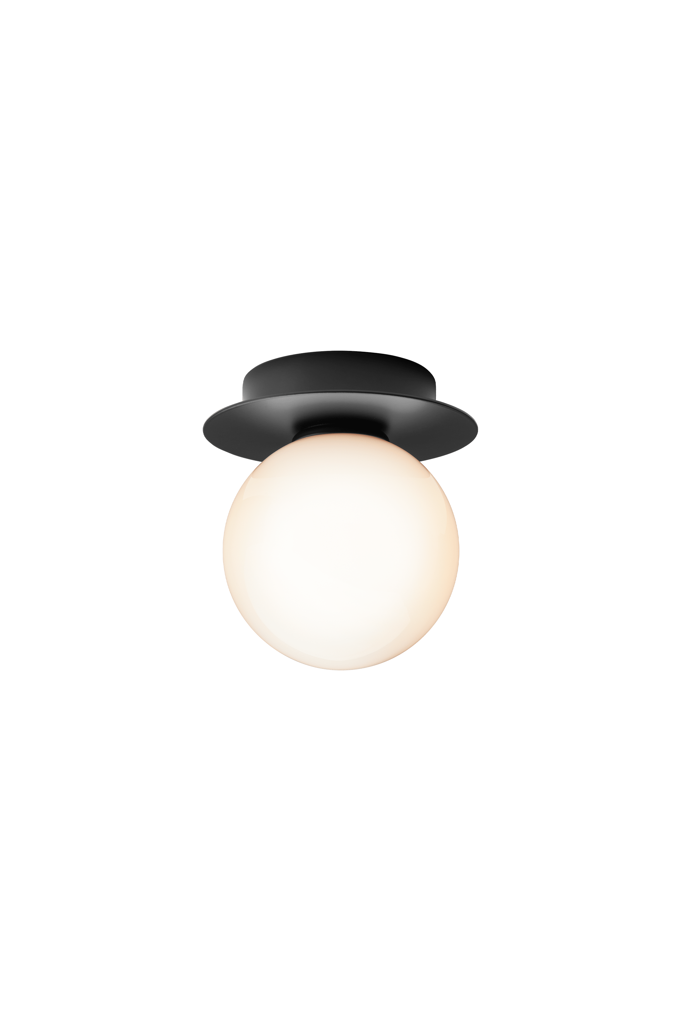Wandlampe LIILA schwarz mit opalem Glas
