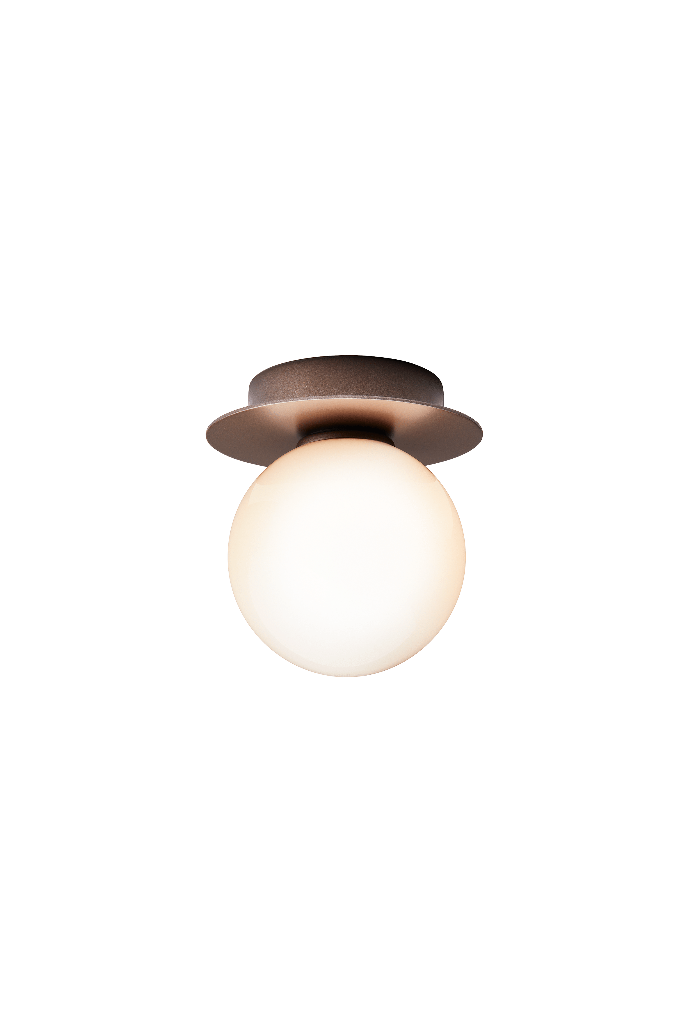 Wandlampe LIILA dunkelbraun mit opalem Glas