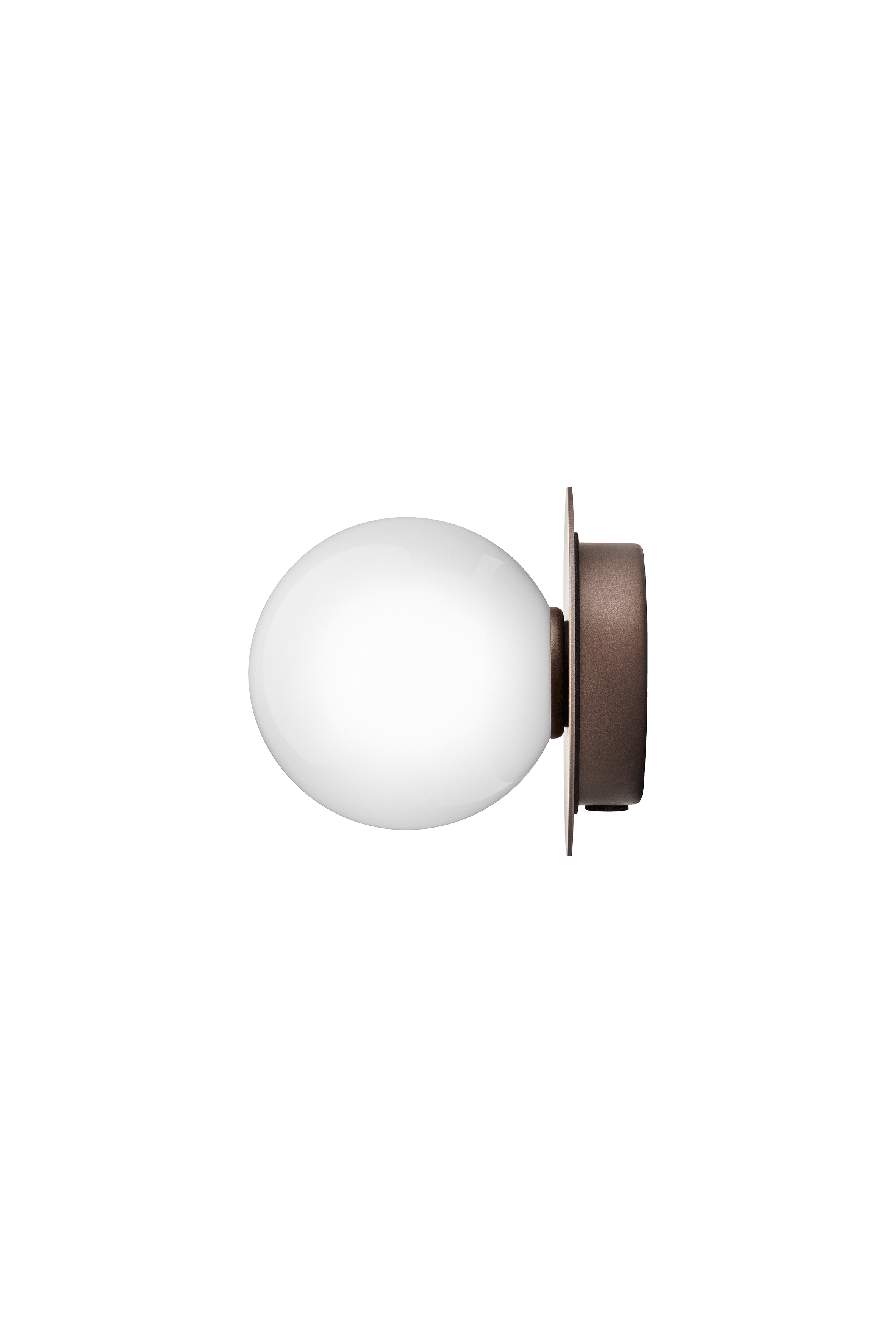 Wandlampe LIILA dunkelbraun mit opalem Glas
