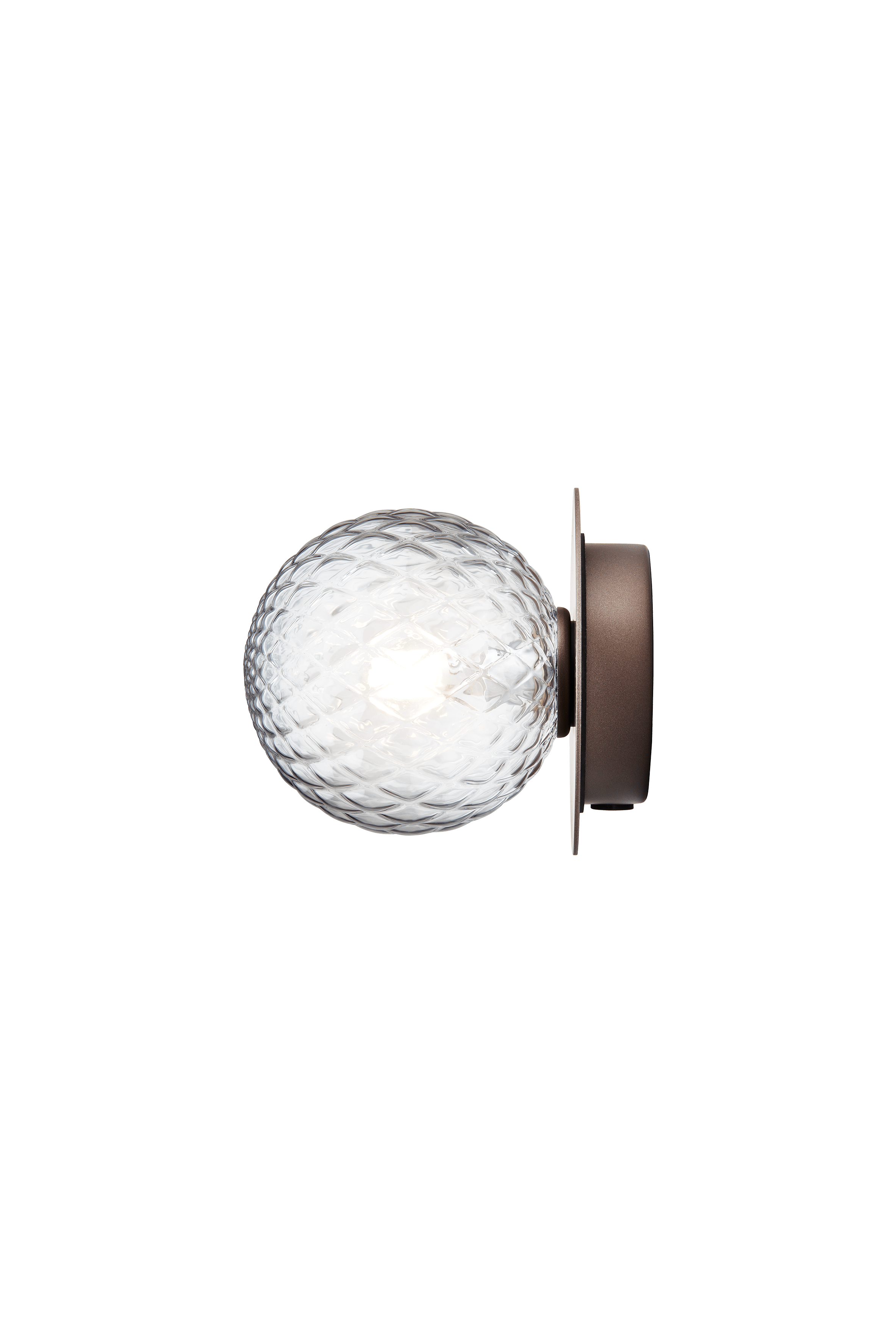 Inbouw wandlamp LIILA donkerbruin met transparant glas