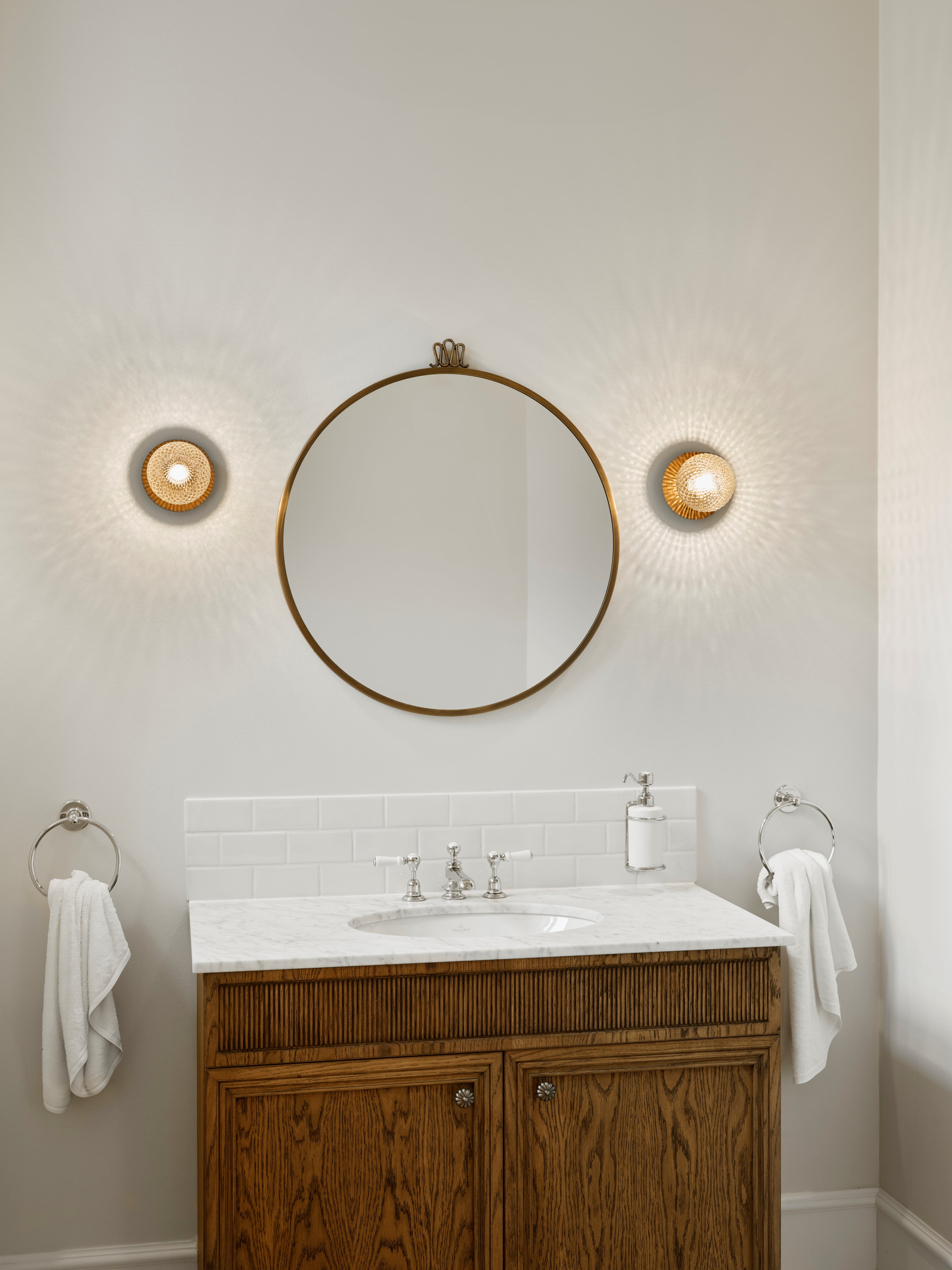 Inbouw wandlamp LIILA donkerbruin met transparant glas