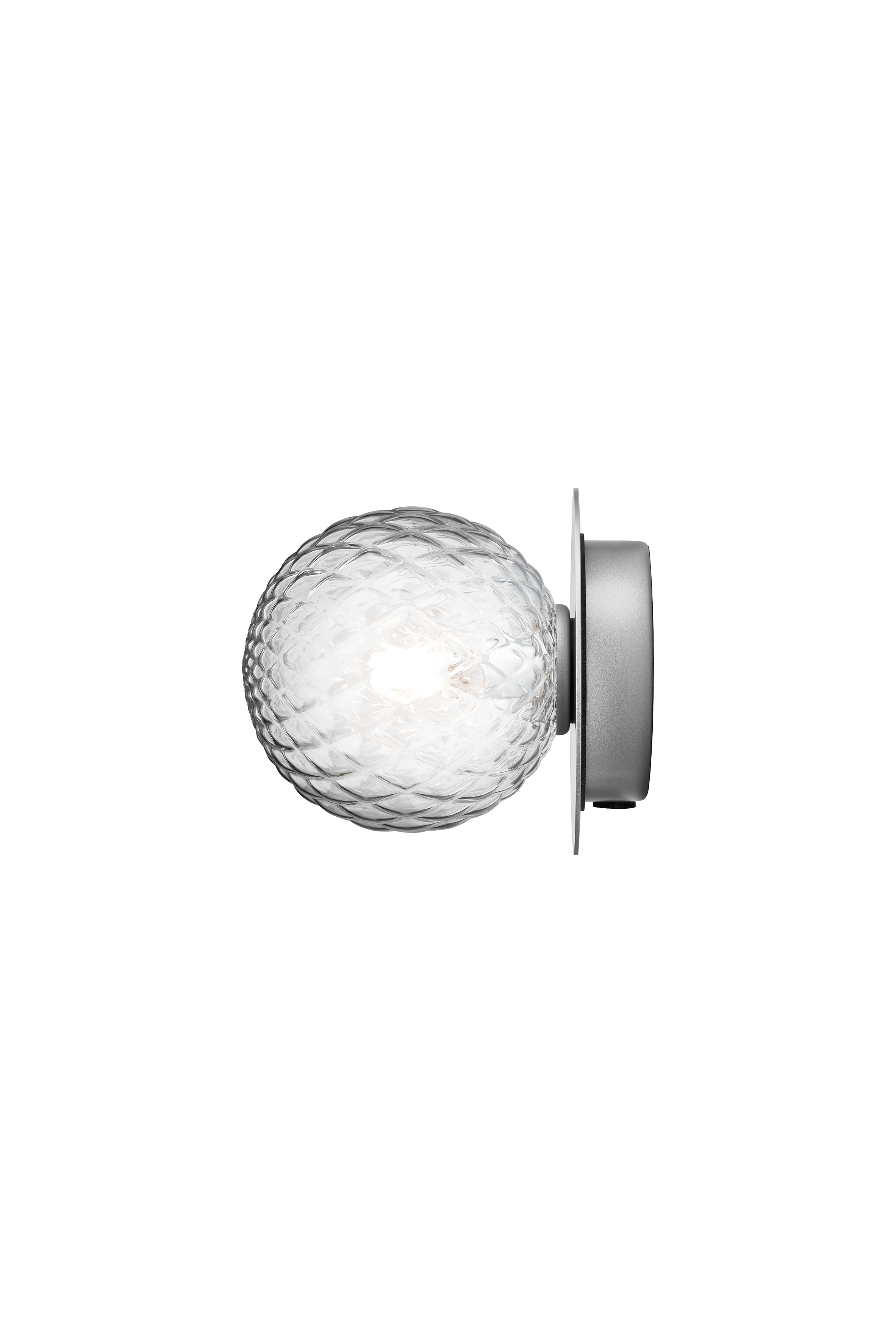 Inbouw wandlamp LIILA zilver met transparant glas