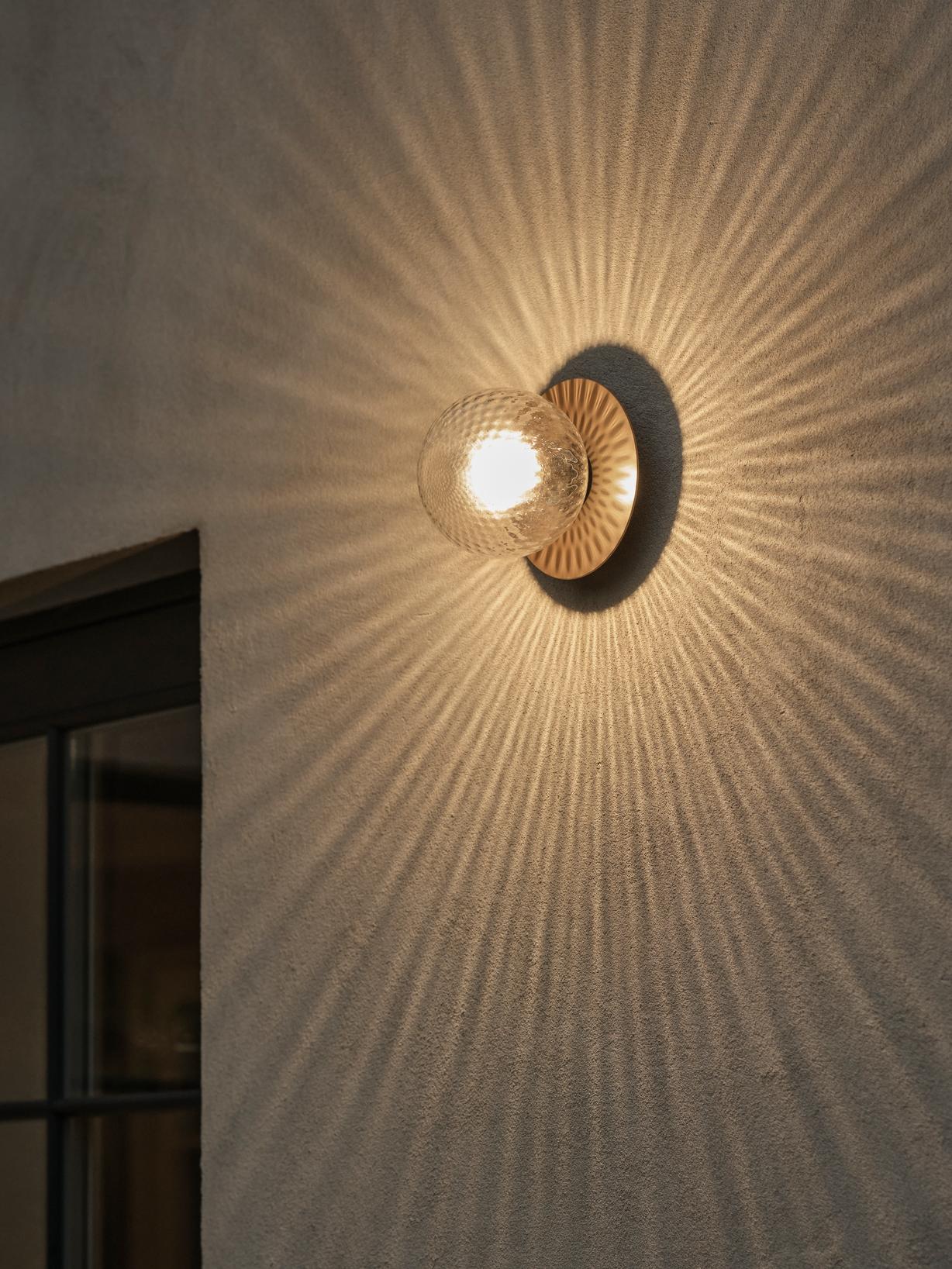 LIILA Outdoor Wall Light in Dark Brown with Transparent Glass