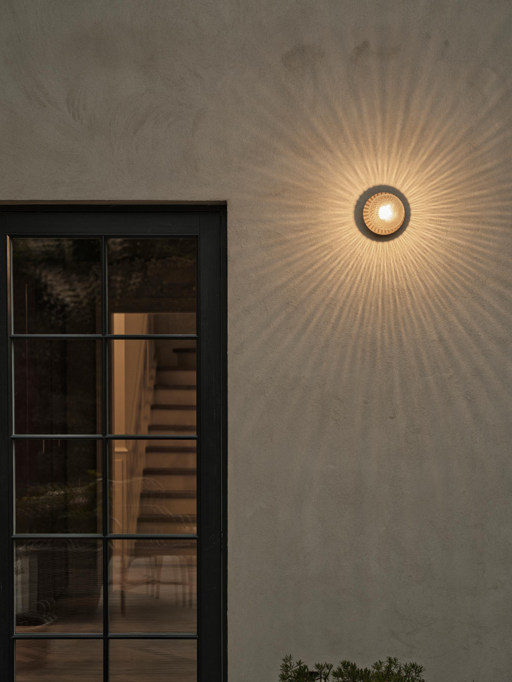 LIILA Outdoor Wall Light in Dark Brown with Transparent Glass