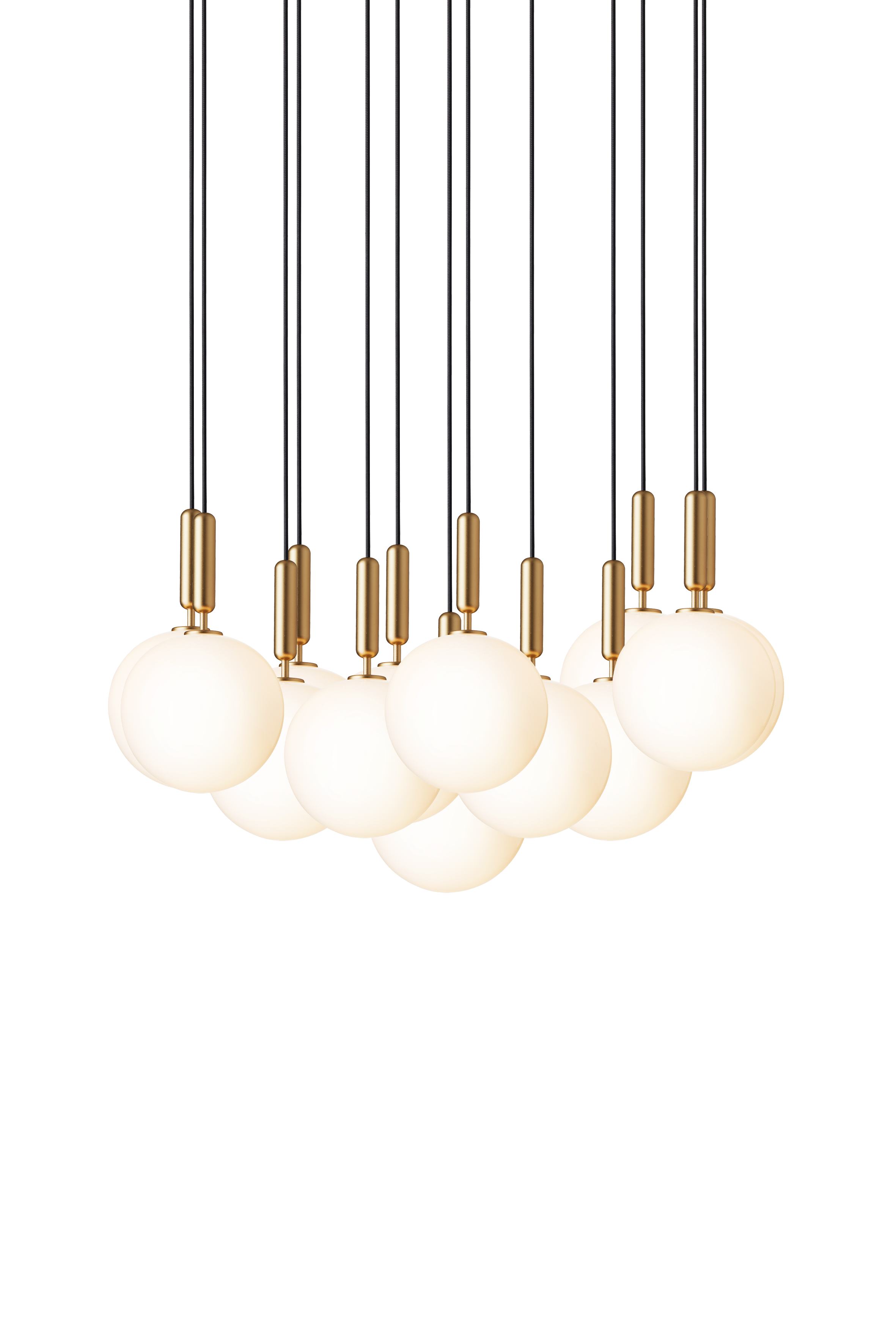 Lampa wisząca MIIRA 13 mosiężny z opalowym szkłem – Nuura