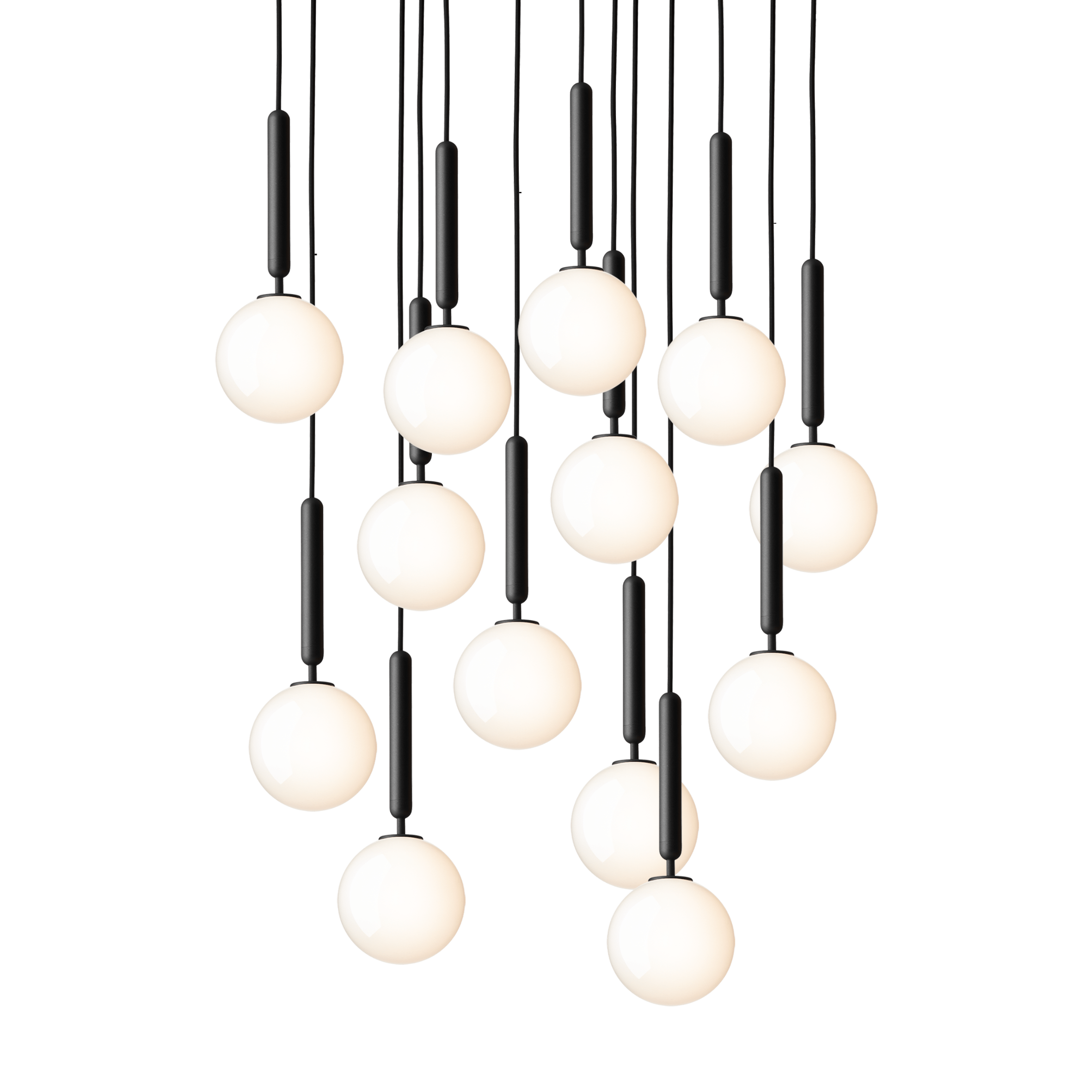 Pendelleuchte MIIRA 13 graphit mit opalem Glas