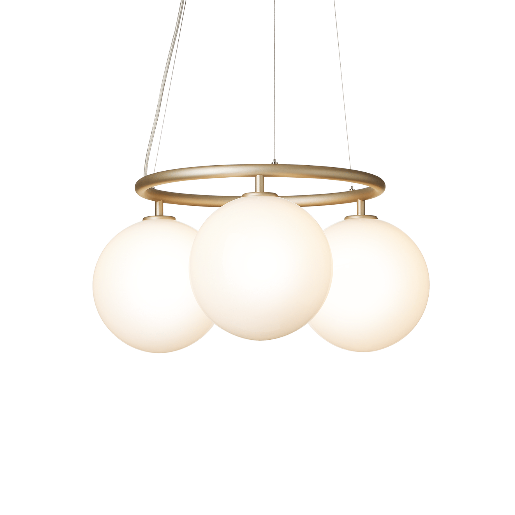 Lampa wisząca MIIRA 3 CIRCULAR mosiężny z opalowym szkłem – Nuura