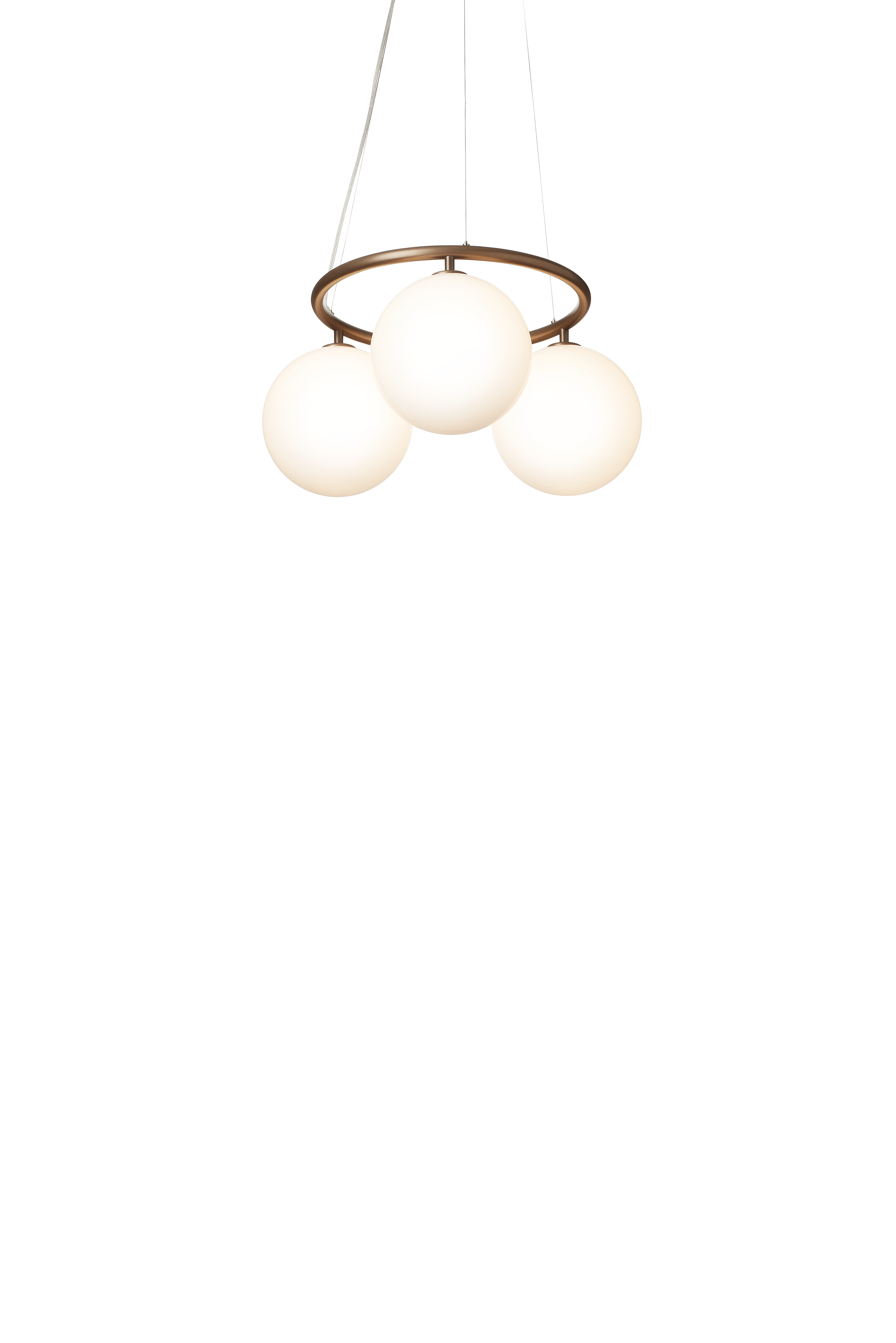 Hanglamp MIIRA 3 CIRCULAR donkerbruin met opaalglas