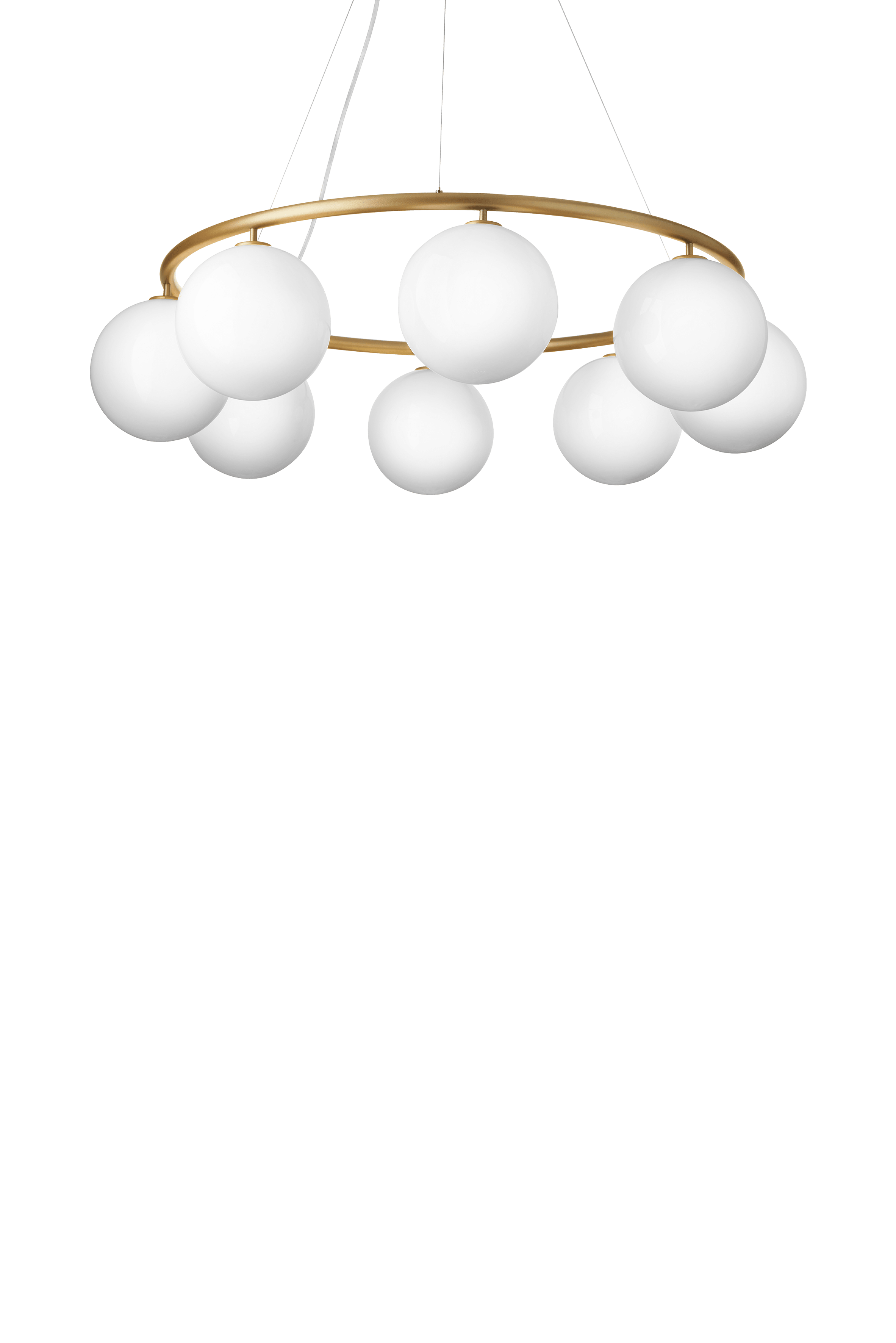 Lampa wisząca MIIRA 8 CIRCULAR mosiężny z opalowym szkłem – Nuura
