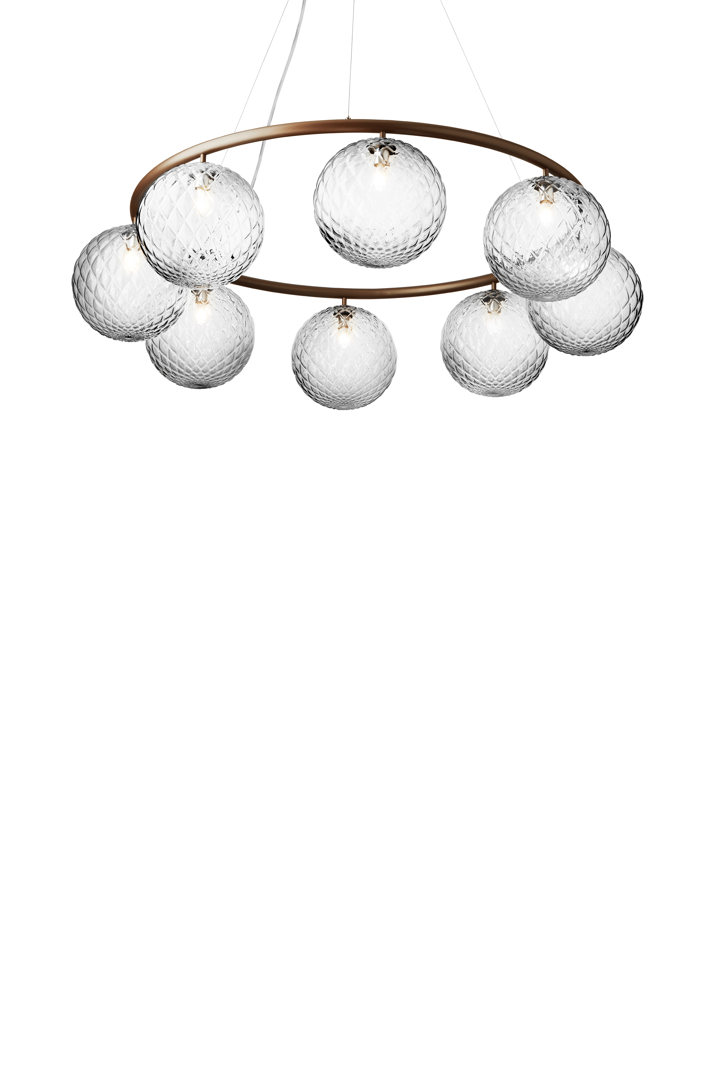 MIIRA 8 CIRCULAR Pendant Lamp Dark Brown with Transparent Glass