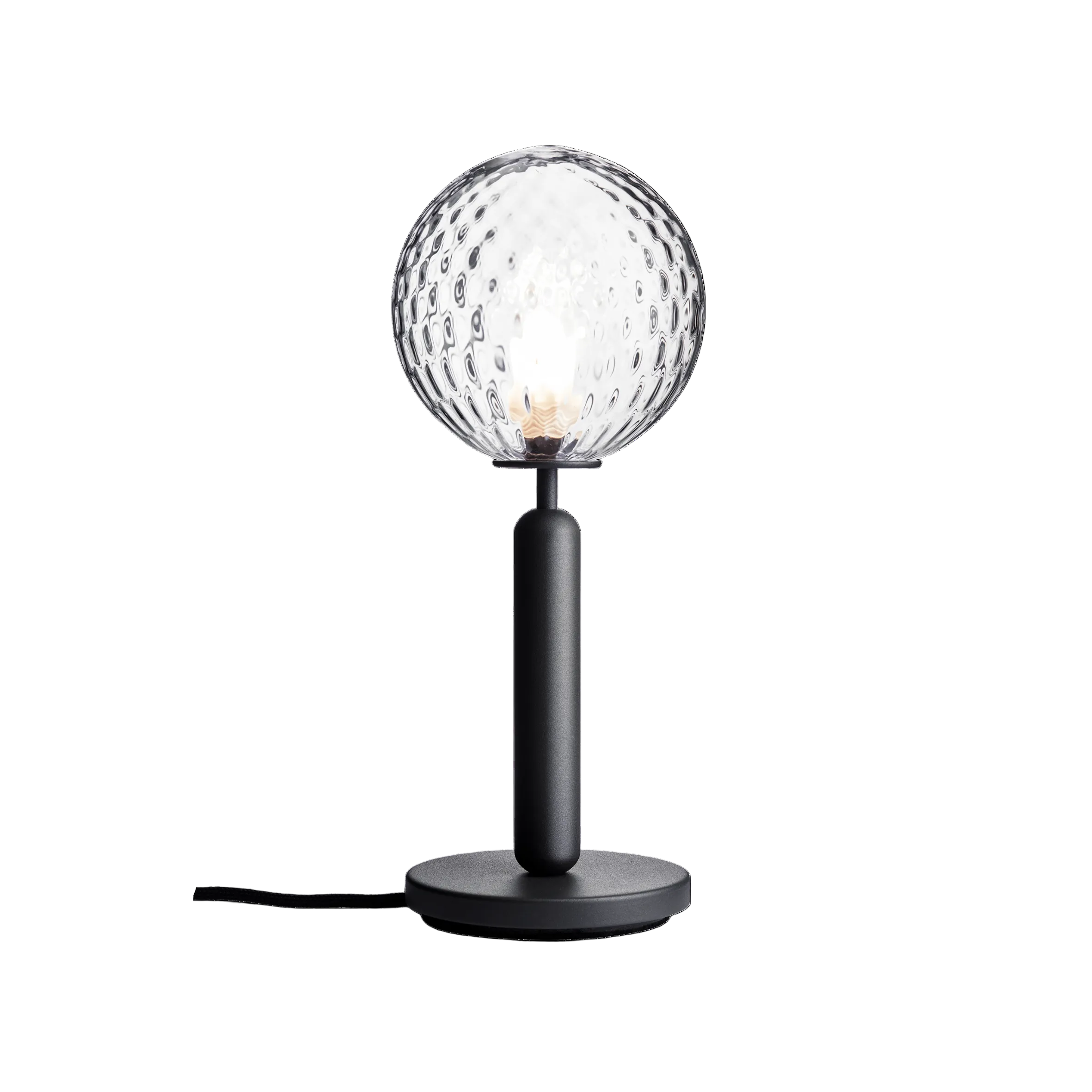 Tafellamp MIIRA grafiet met transparant glas