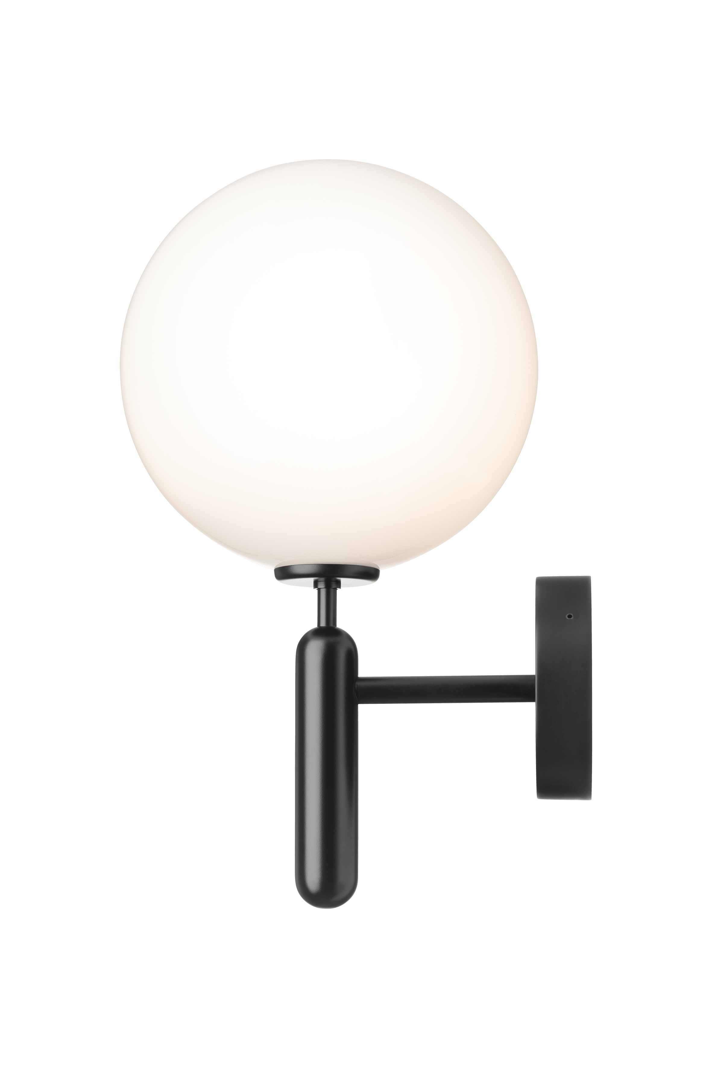 Buitenwandlamp MIIRA zwart met opaalglas