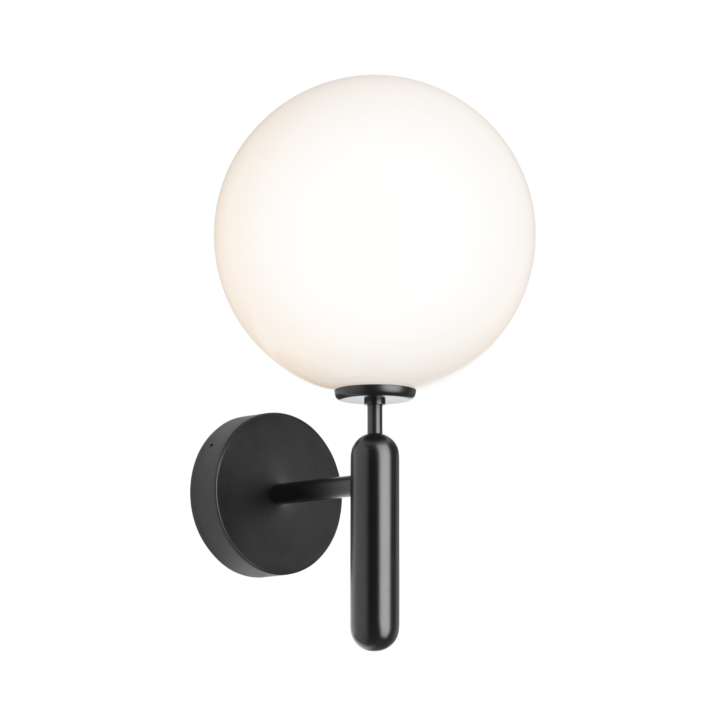Buitenwandlamp MIIRA zwart met opaalglas