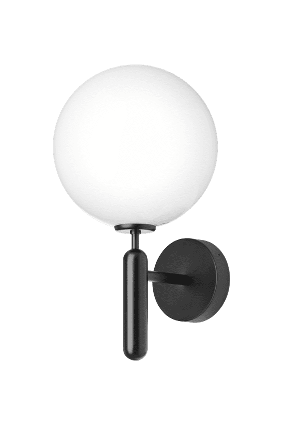 Buitenwandlamp MIIRA zwart met opaalglas