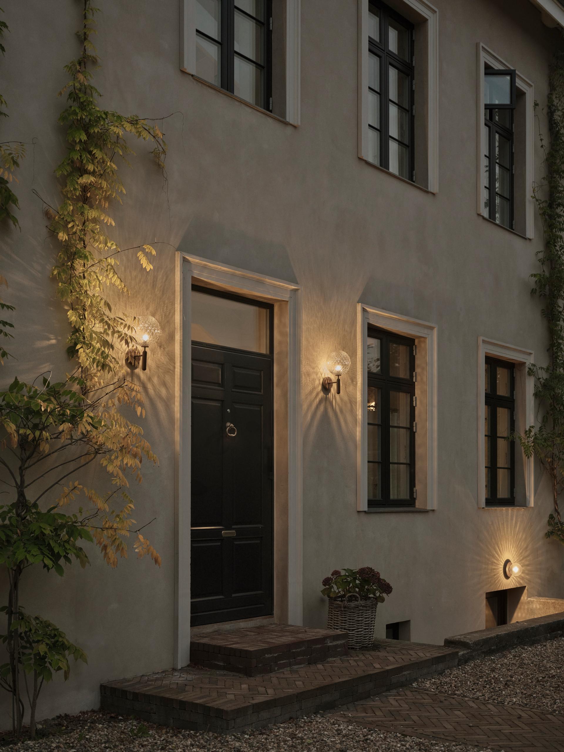 Outdoor Wall Lamp MIIRA Dark Brown with Transparent Glass