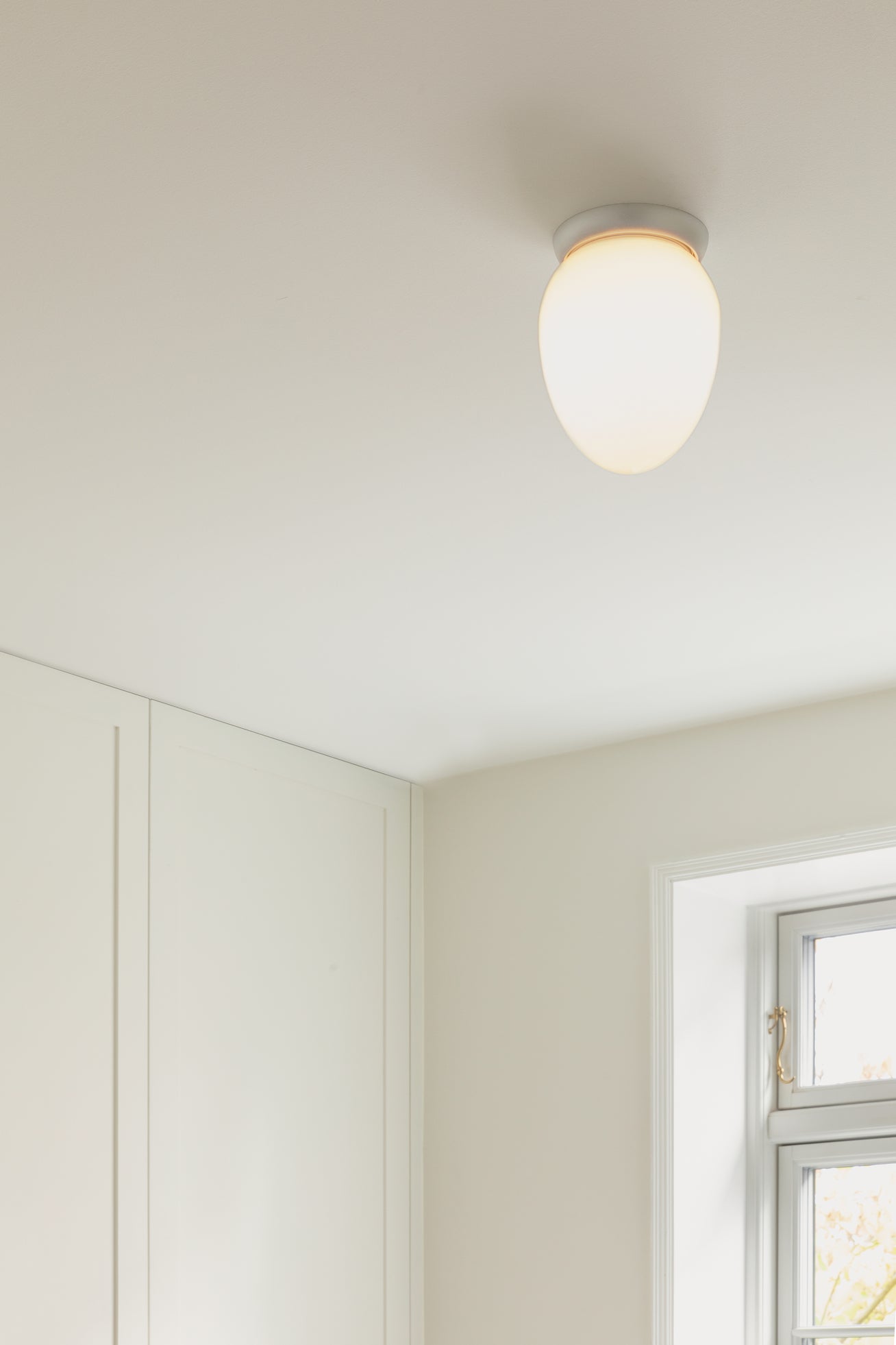 Deckenleuchte RIZZATTO 171 silbernes Metall mit opalem Glas