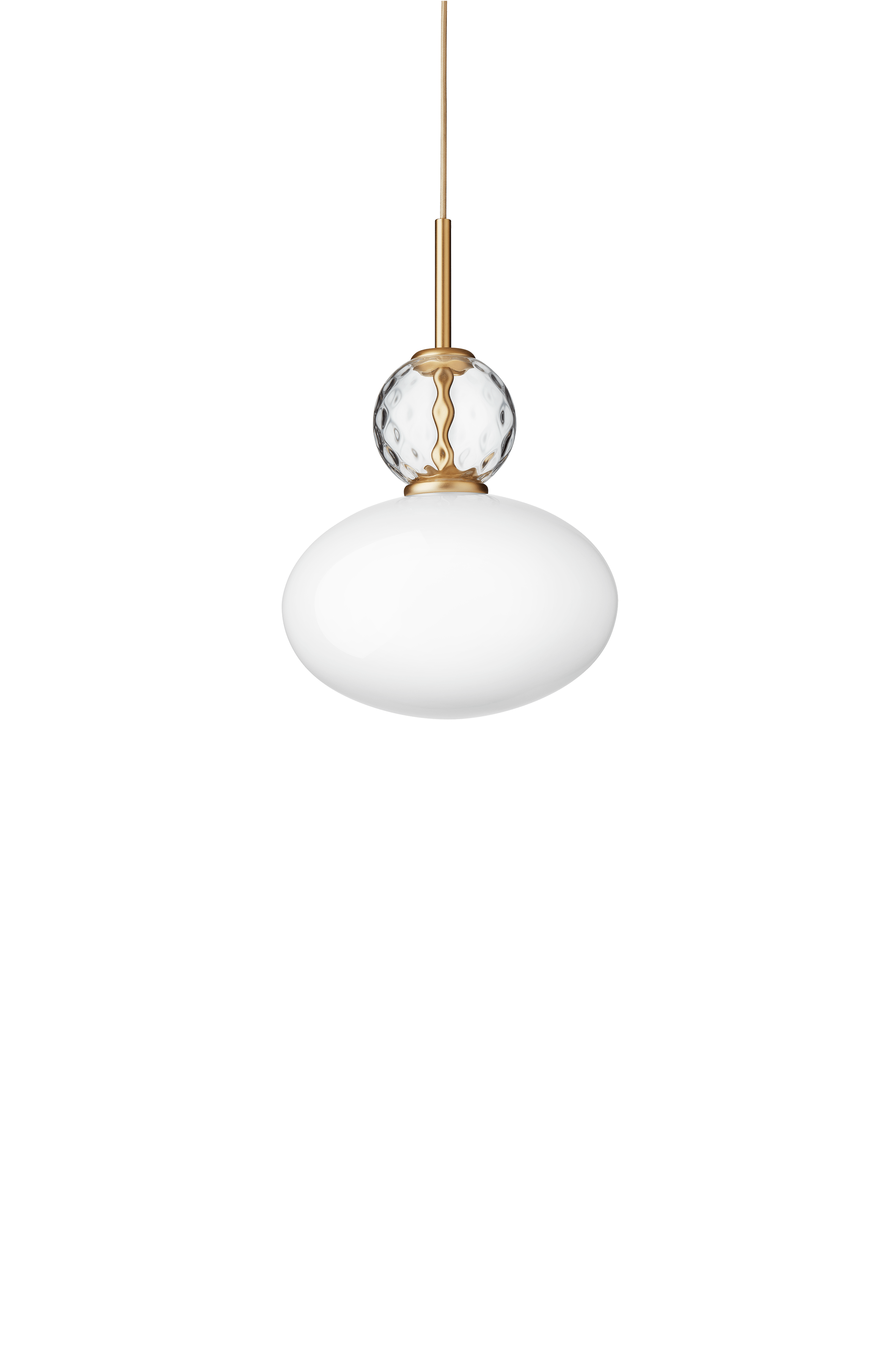 Pendelleuchte RIZZATTO 32 messing mit opalem Glas