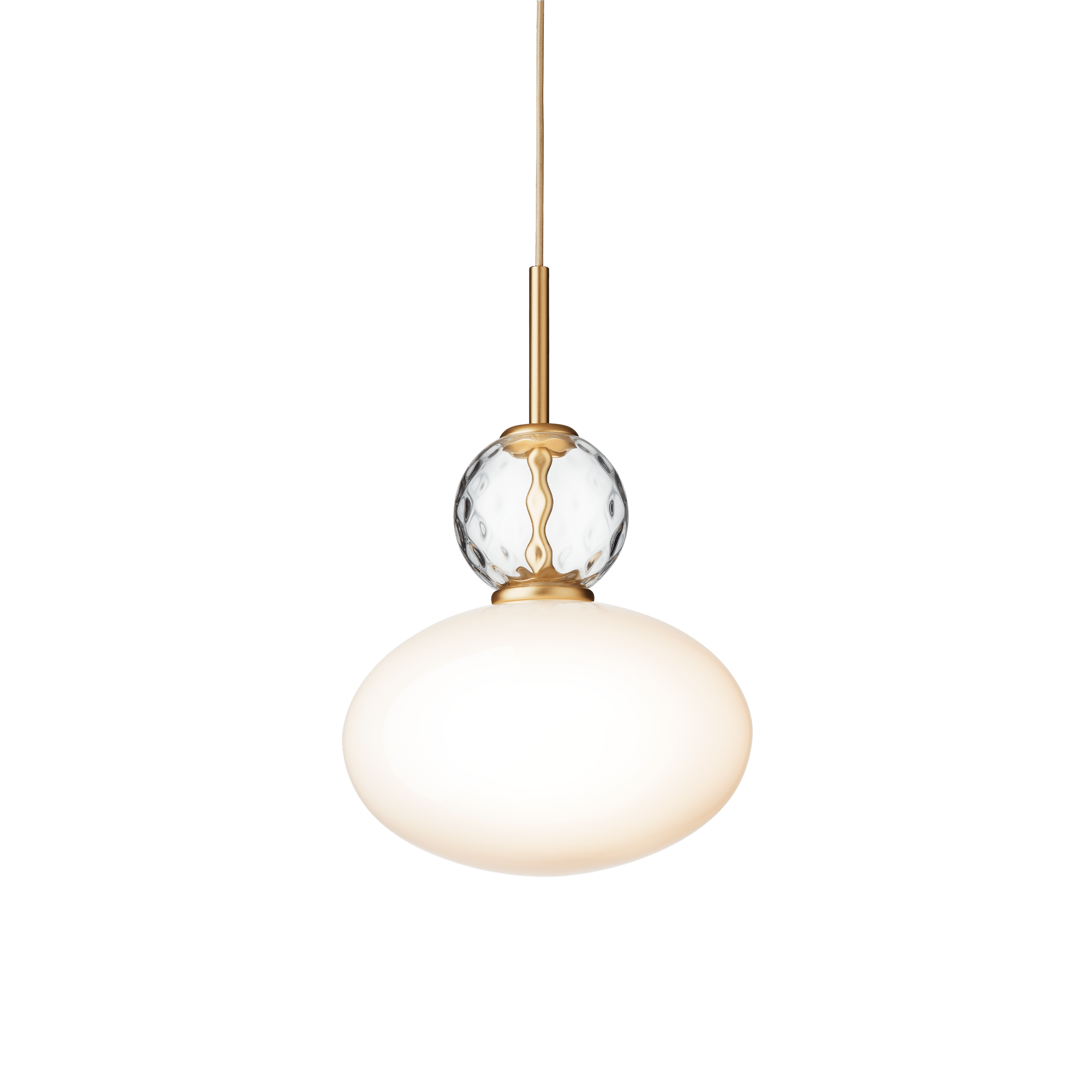 Pendelleuchte RIZZATTO 32 messing mit opalem Glas