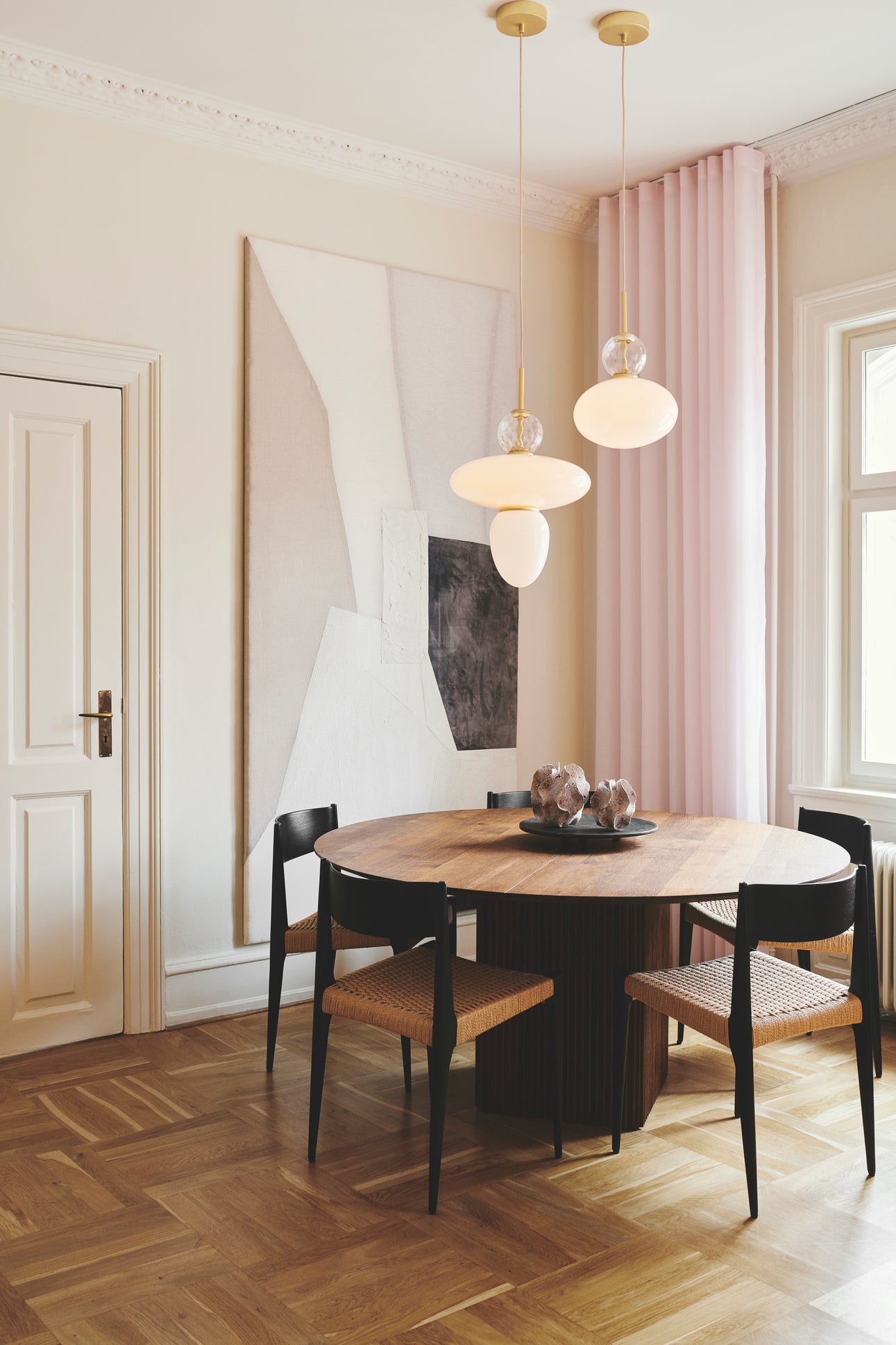 Pendelleuchte RIZZATTO 32 messing mit opalem Glas
