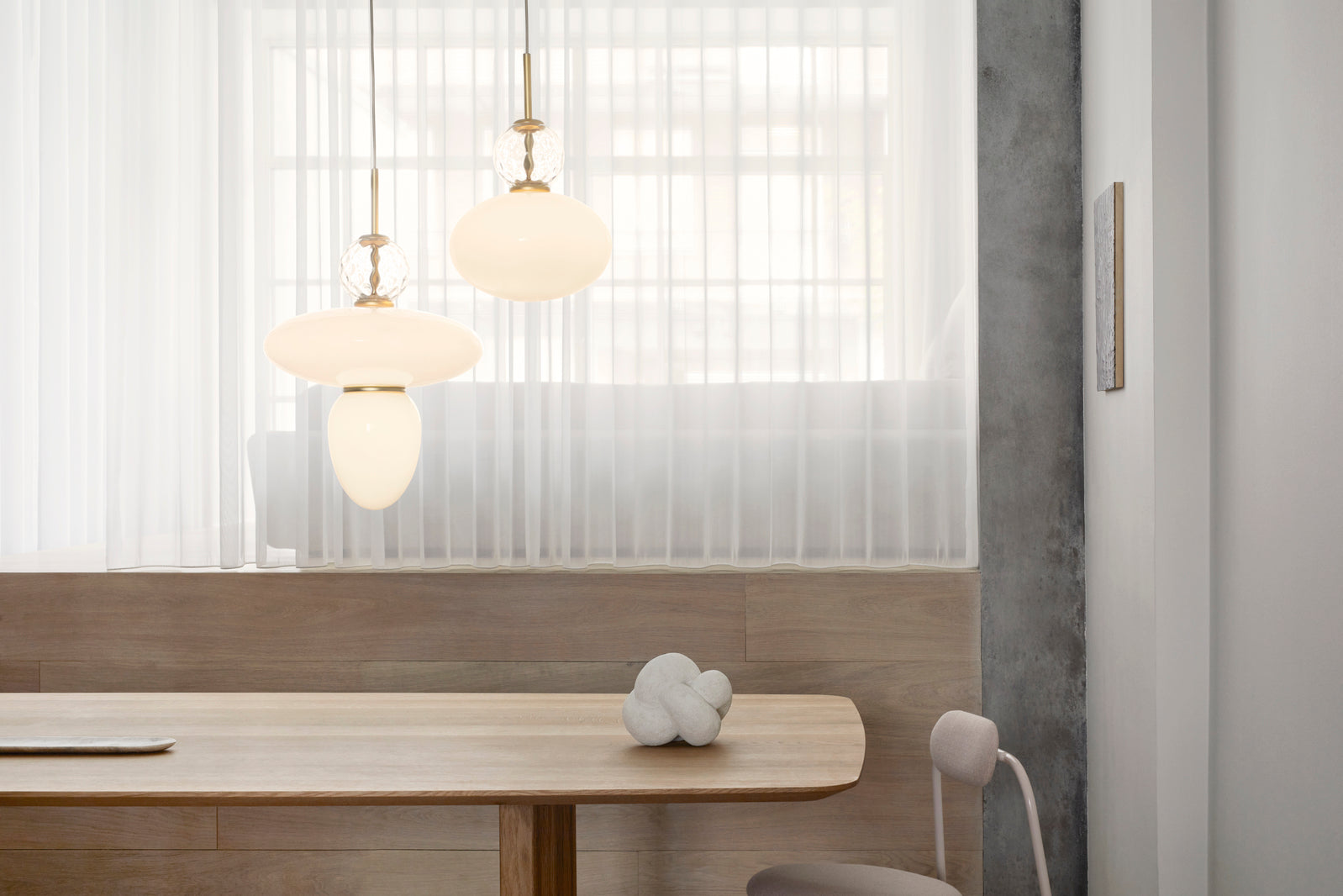 Pendelleuchte RIZZATTO 32 messing mit opalem Glas