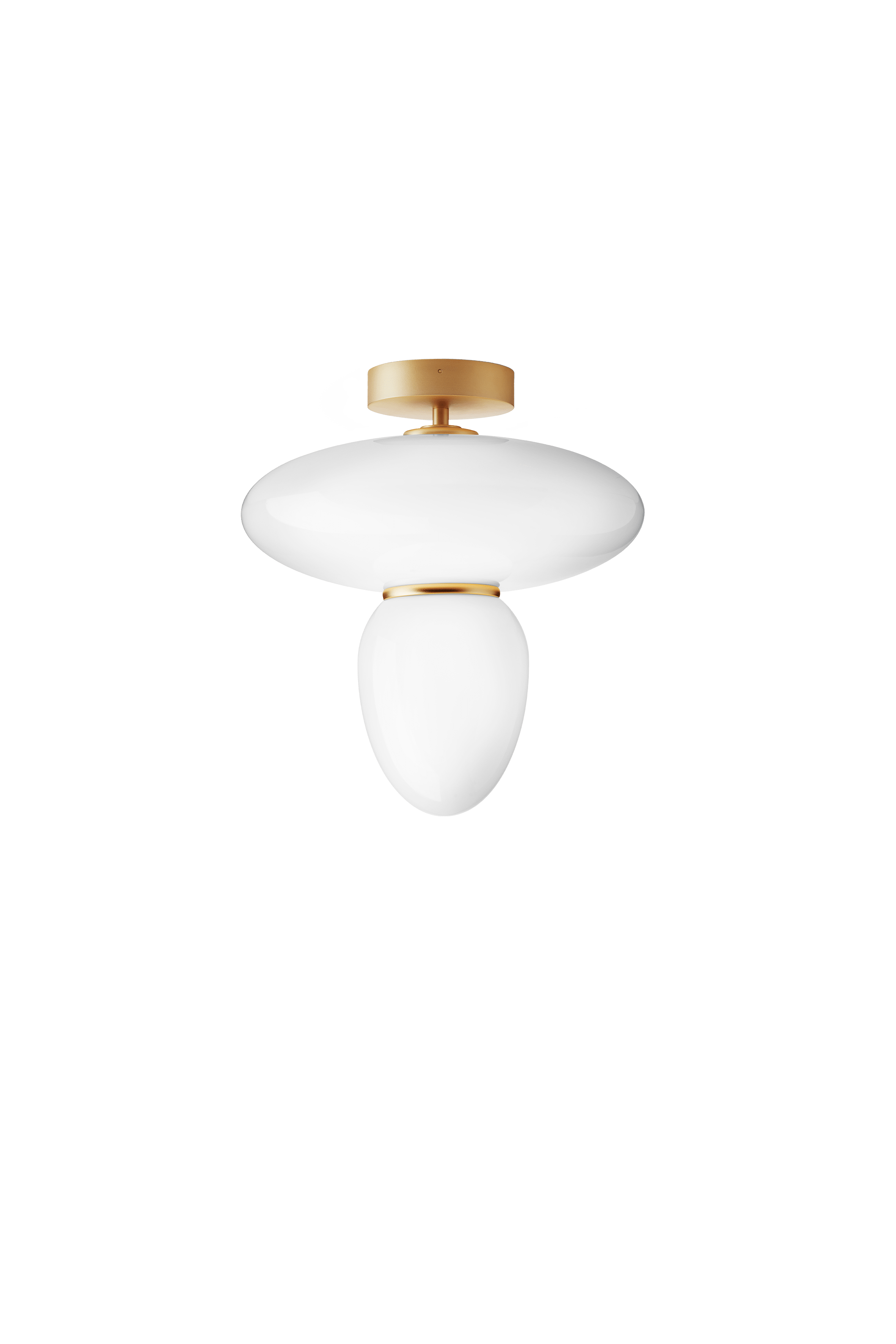 RIZZATTO 42 Ceiling Lamp in Brass with Opal Glass