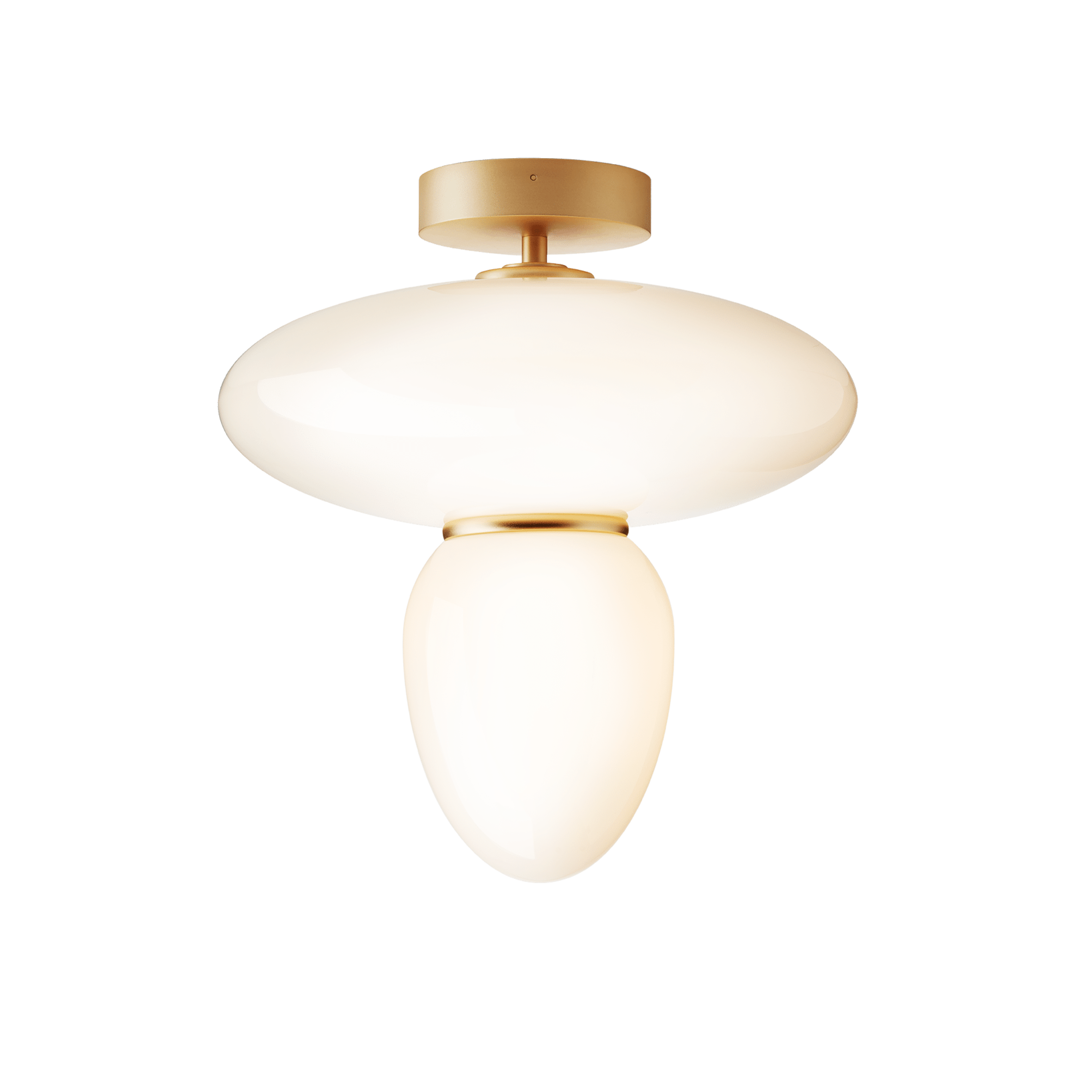 RIZZATTO 42 Ceiling Lamp in Brass with Opal Glass