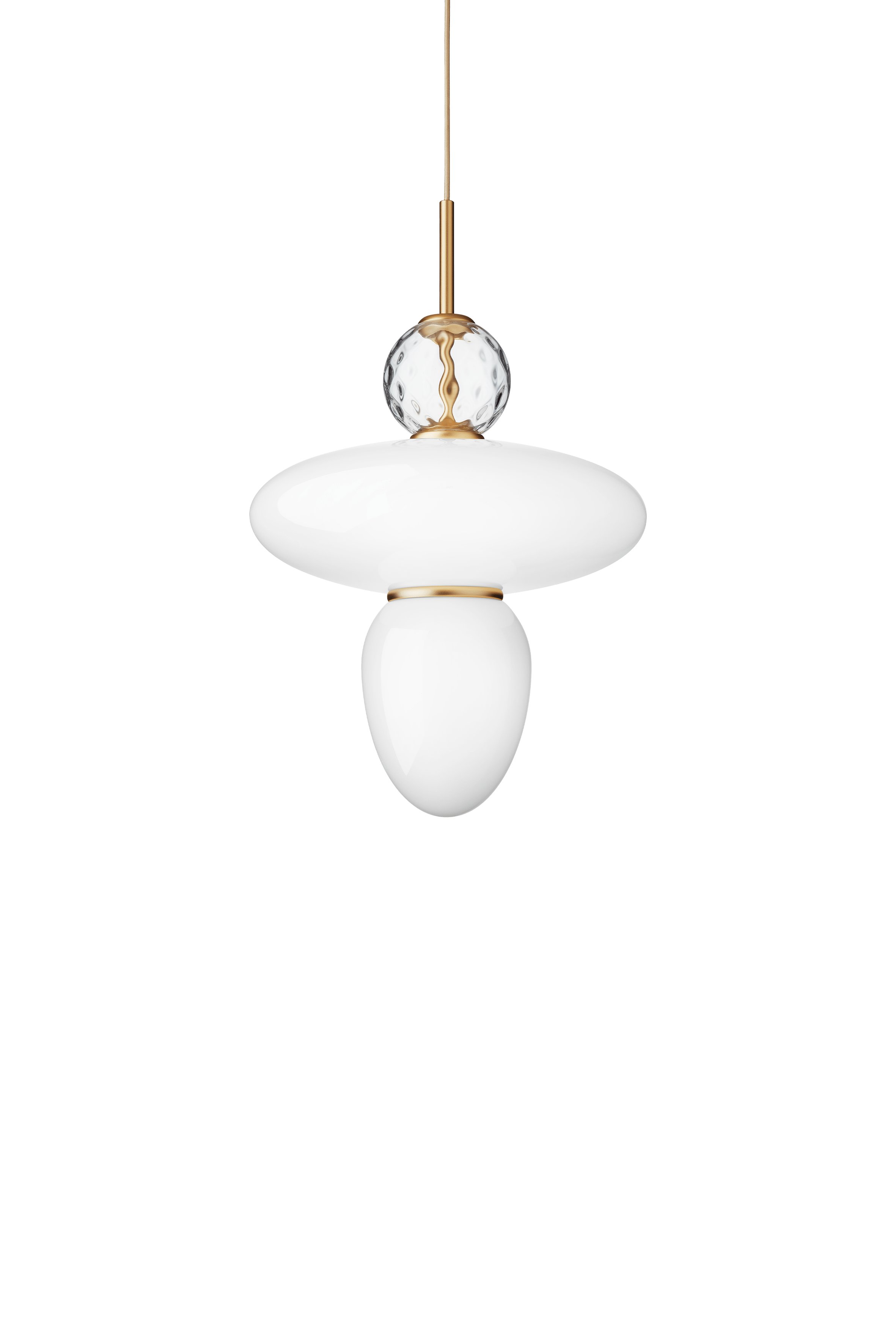 Hanglamp RIZZATTO 43 messing met opaalglas