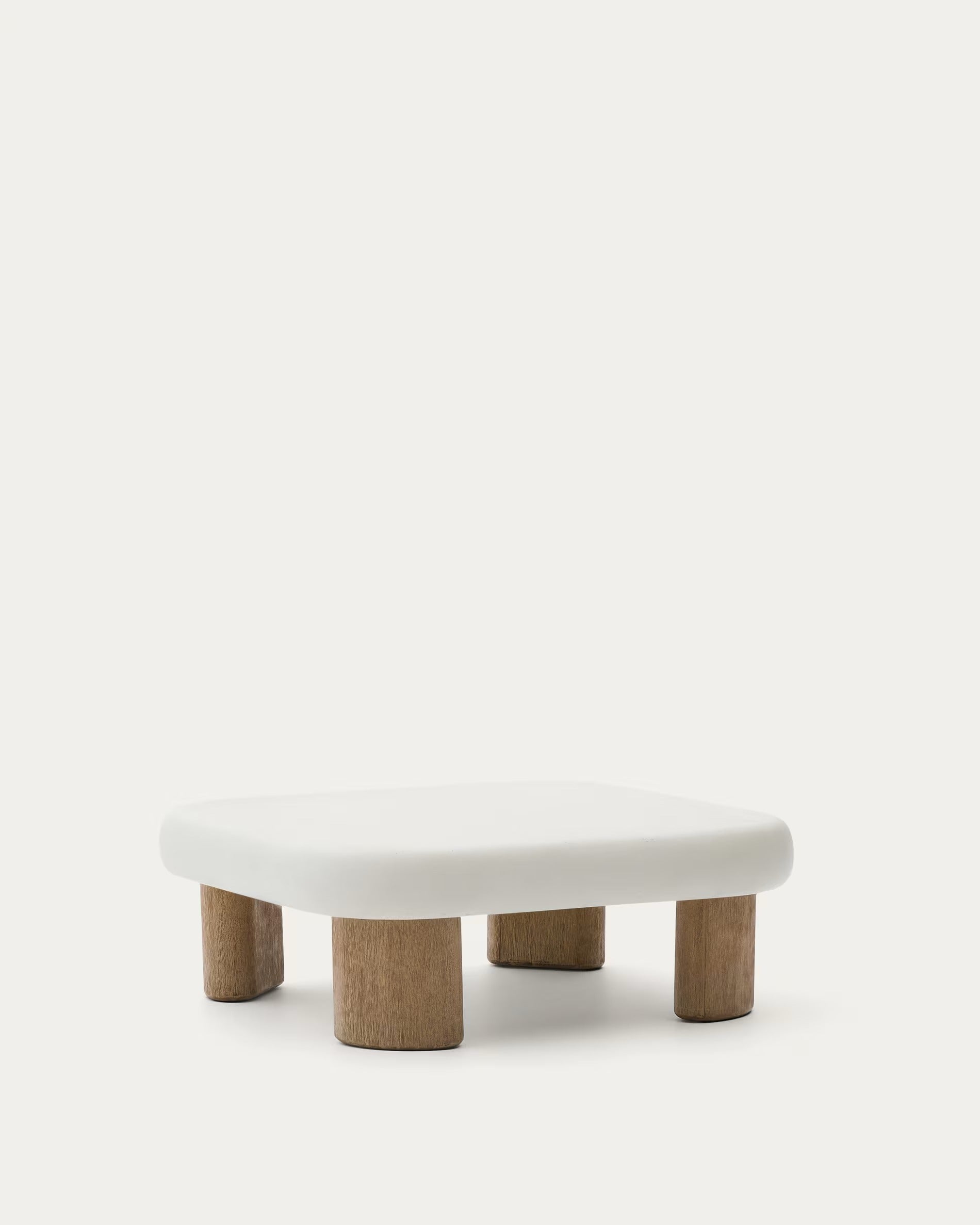 Outdoor Coffee Table LABRA Cement and Acacia Wood