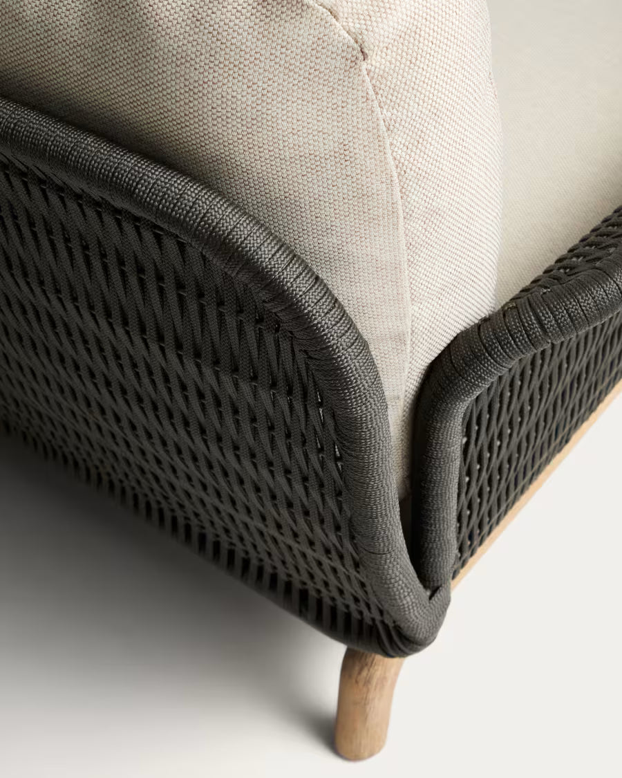 Tweedelige tuinbank ALIPA beige met zwart