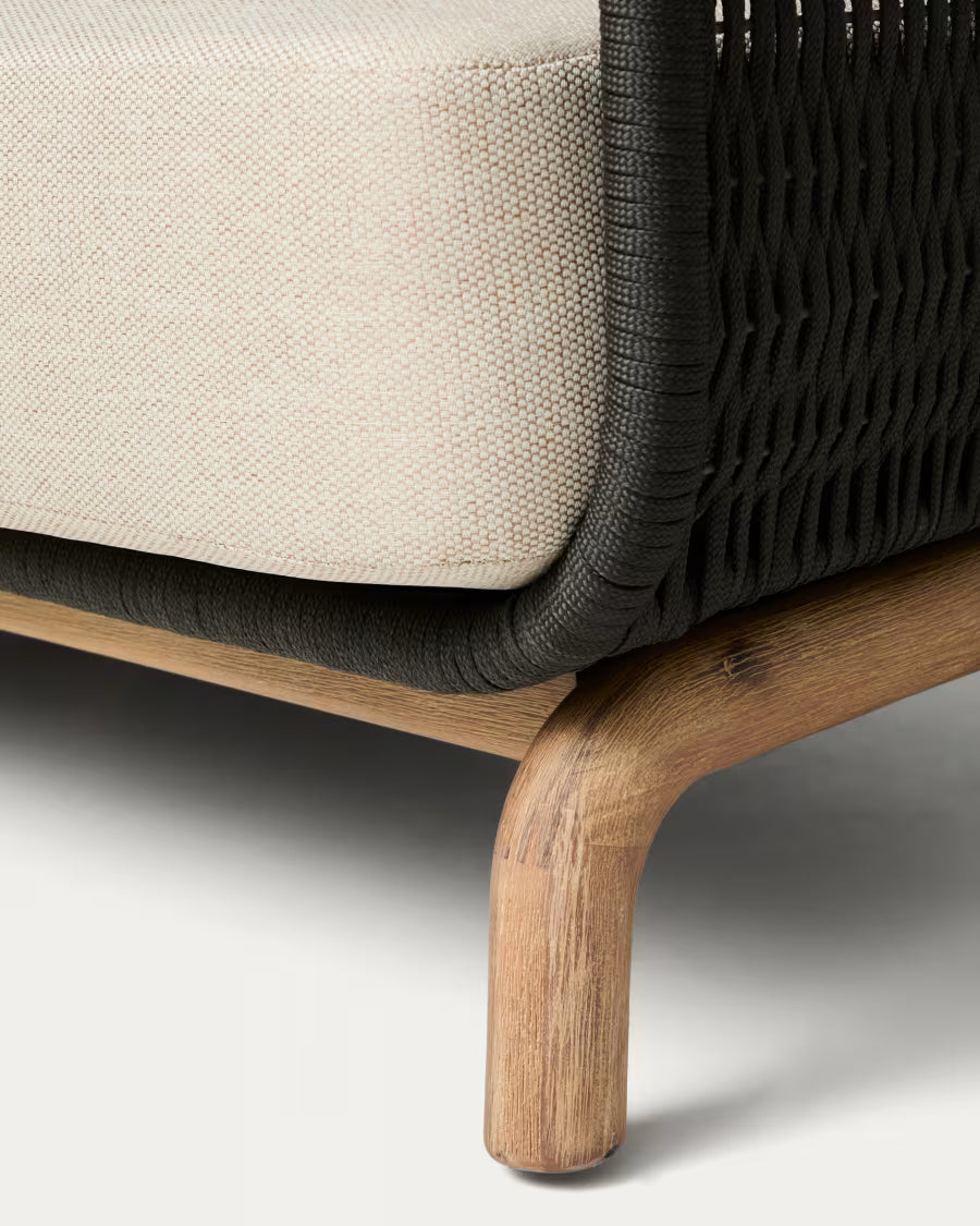 Garten-Sofa 3-Sitzer ALIPA schwarz mit beige