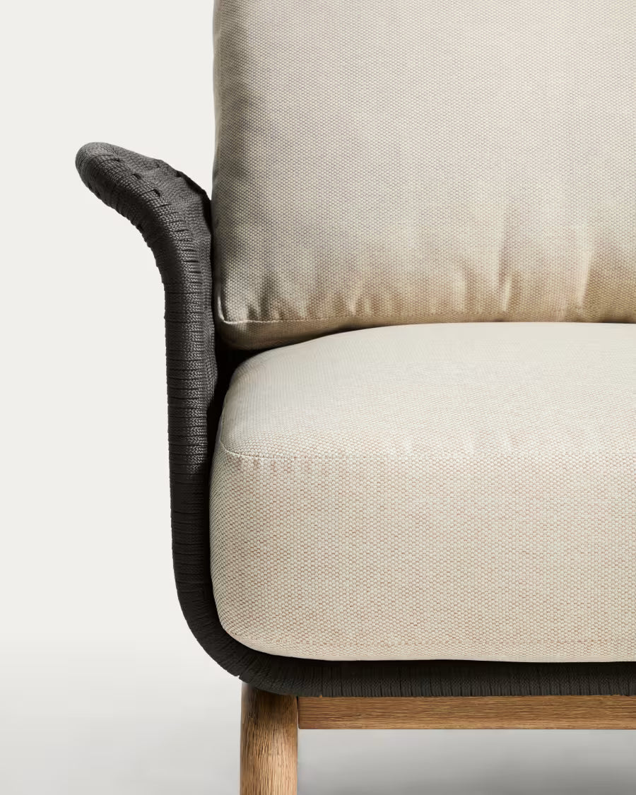 ALIPA Dark Gray Garden Armchair with Beige