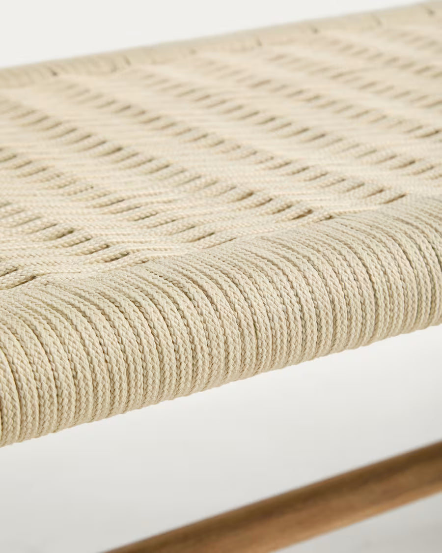 Buitenbank ALIPA beige met acaciahout