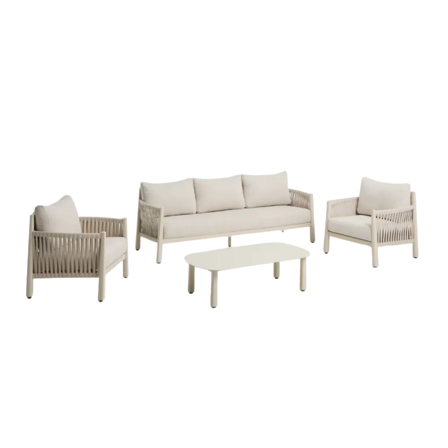 Beige ALERIA tuinset met lichte basis
