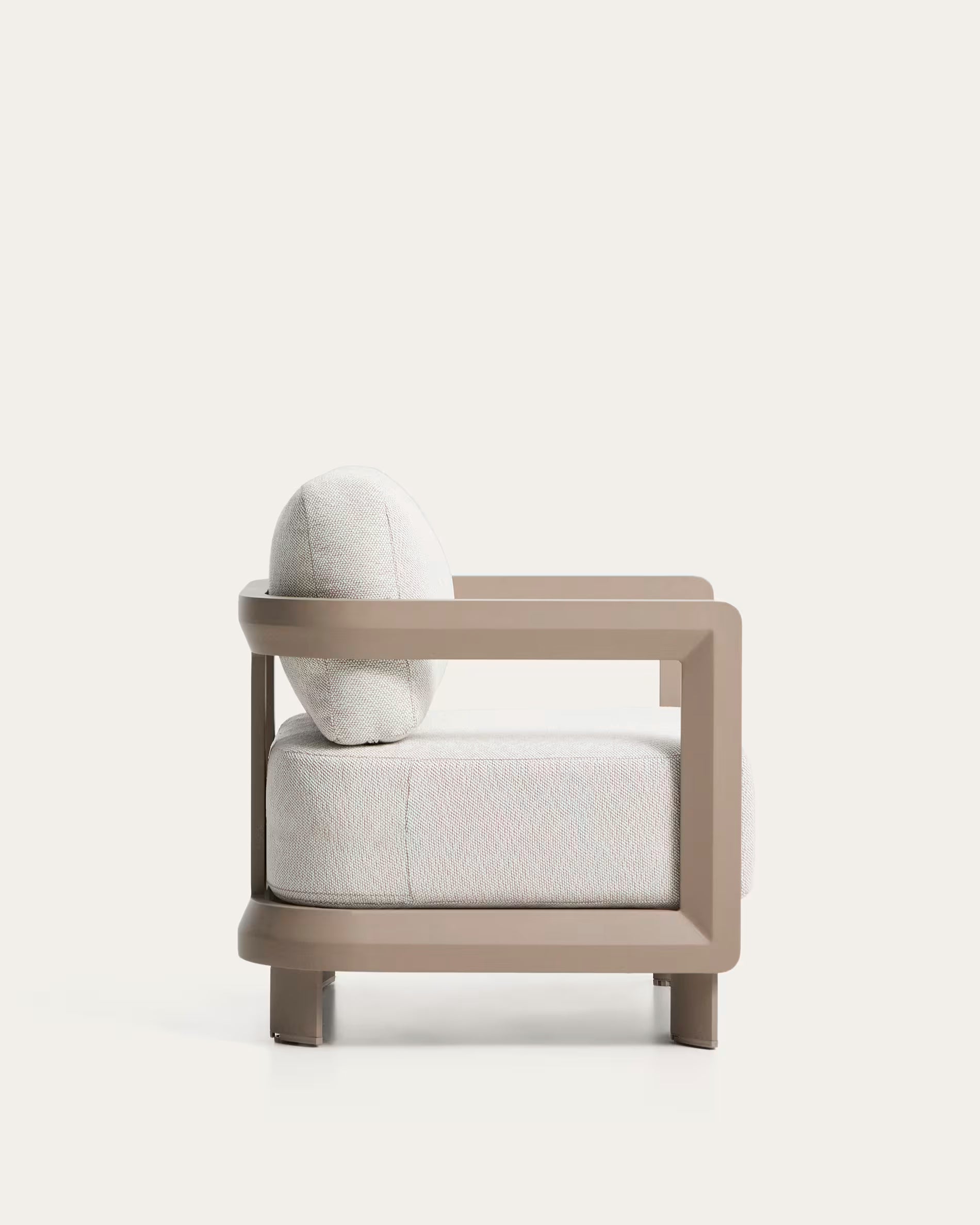 NERANO Light Beige Garden Armchair with Gray Beige Base