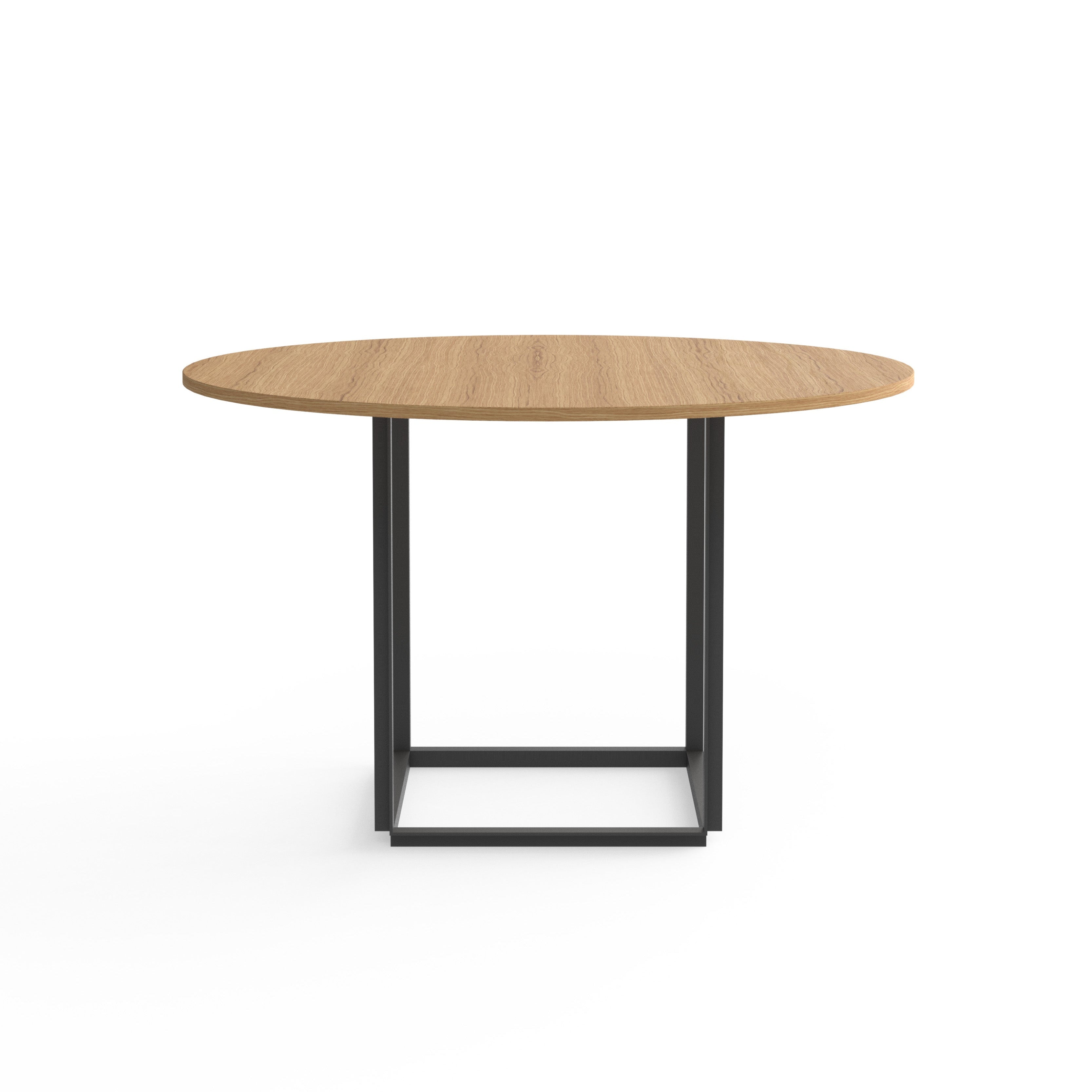 Ronde tafel FLORENCE eikenfineer met zwarte voet