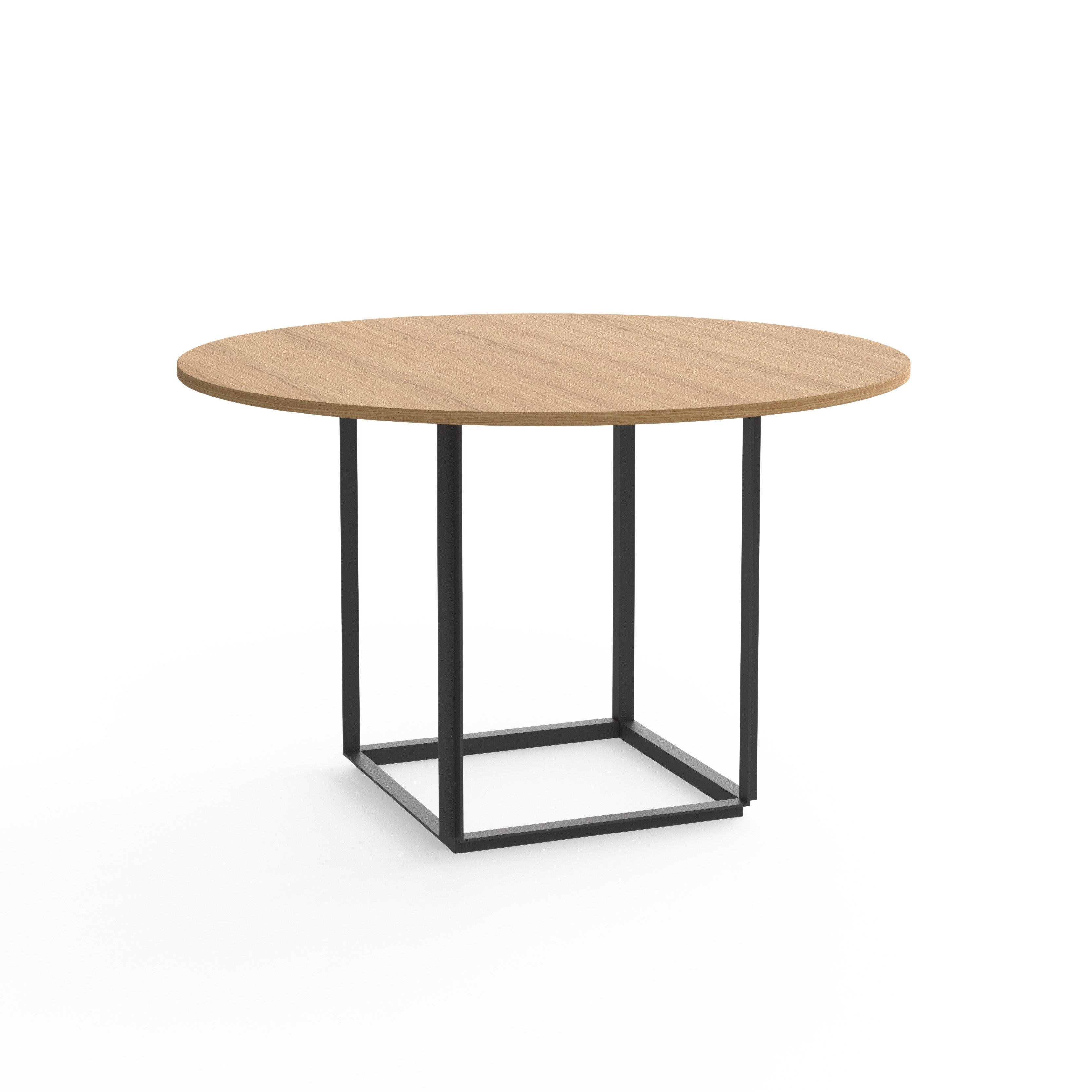 Ronde tafel FLORENCE eikenfineer met zwarte voet